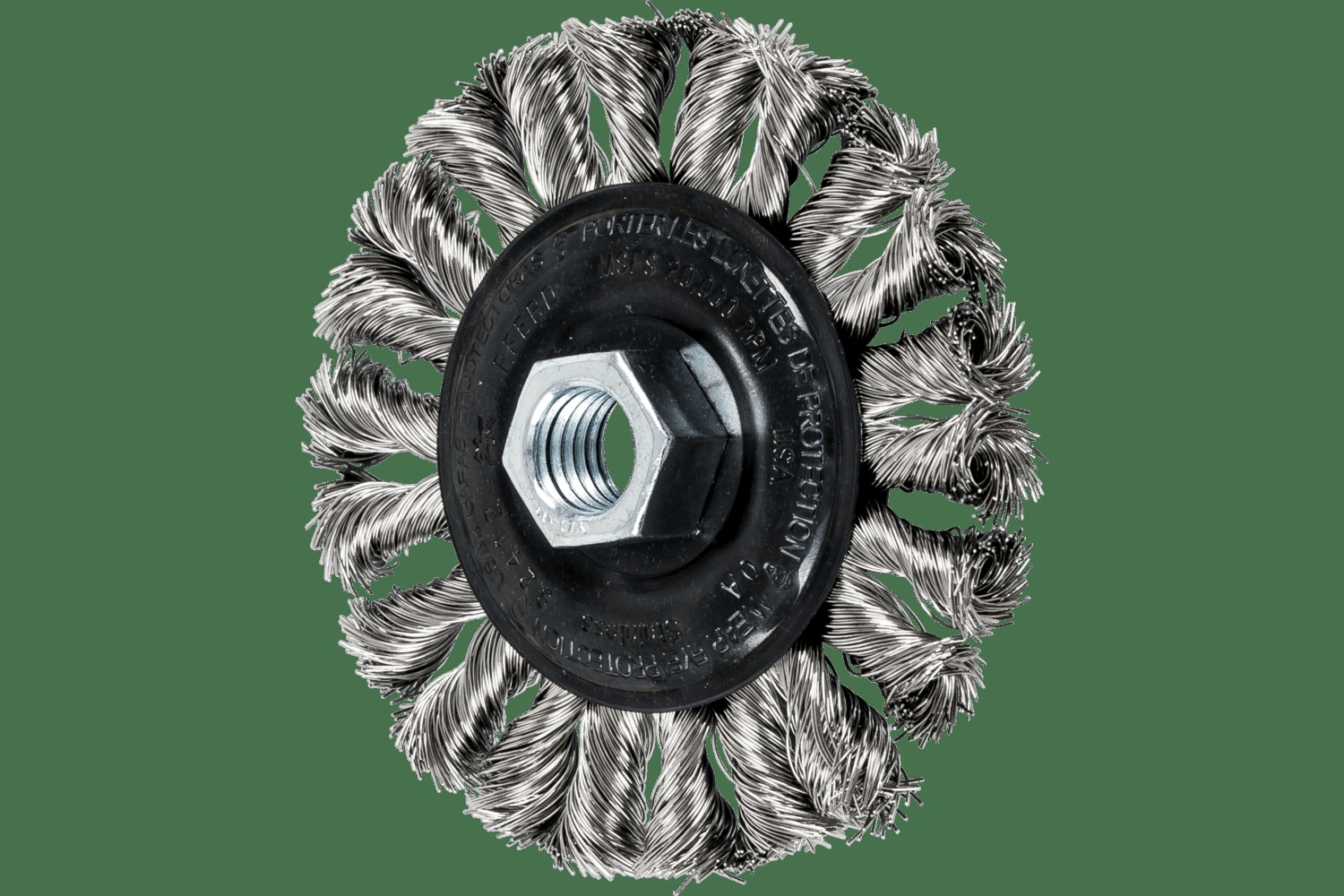 PFERD TOOLS COMBITWIST Knot Brosse circulaire 4" Diam. .014 Acier inoxydable 5/8-11" Filetage