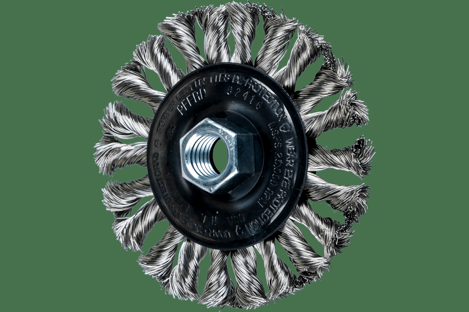 PFERD TOOLS COMBITWIST Brosse circulaire à fils torsadés 4" Diam. .014 Acier inoxydable 5/8-11" Filetage