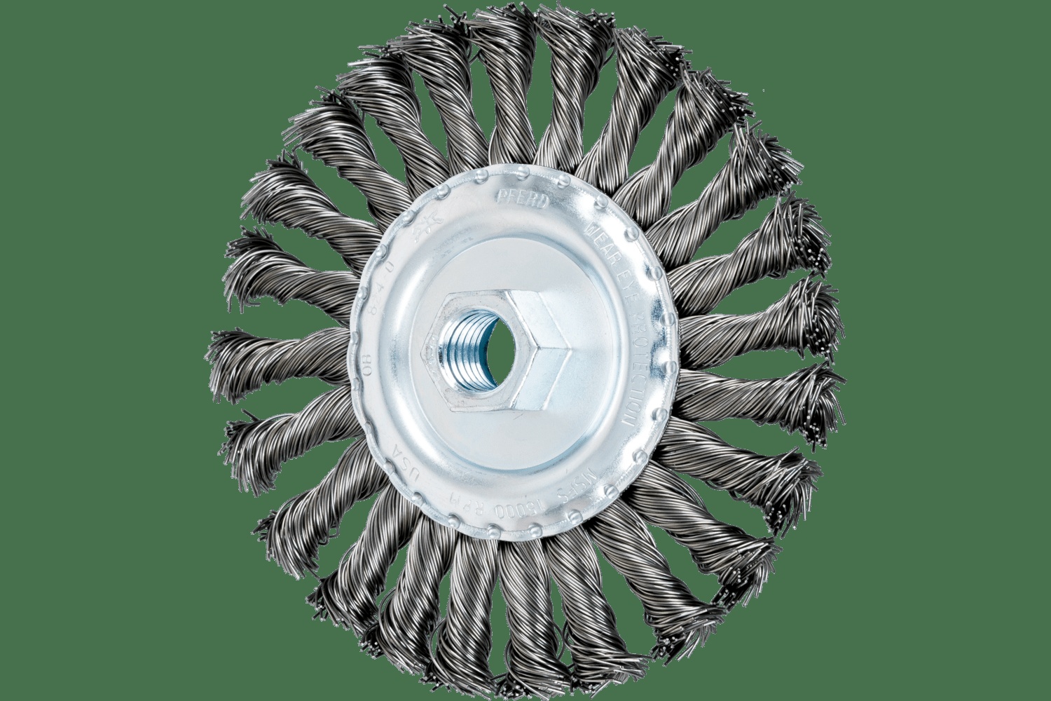 PFERD TOOLS Brosse circulaire à fils torsadés Standard 5" Diam. .020 Acier au carbone 5/8-11" Filetage