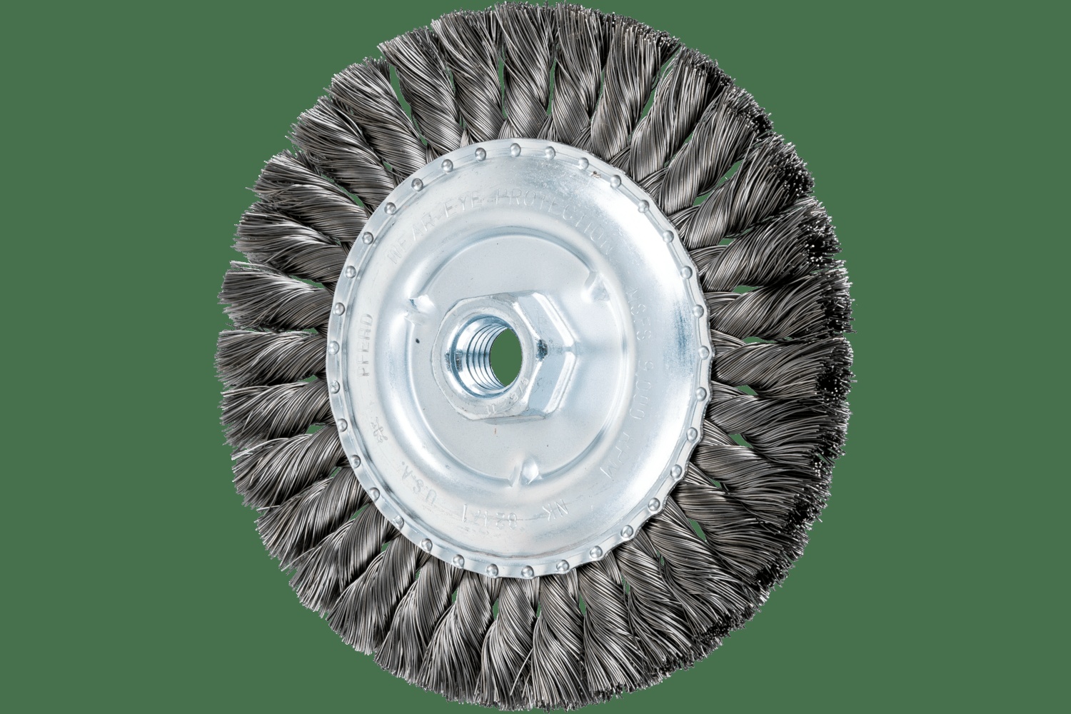 PFERD TOOLS Brosse circulaire à fils torsadés Standard 6" Diam. .014 Acier au carbone 5/8-11" Filetage
