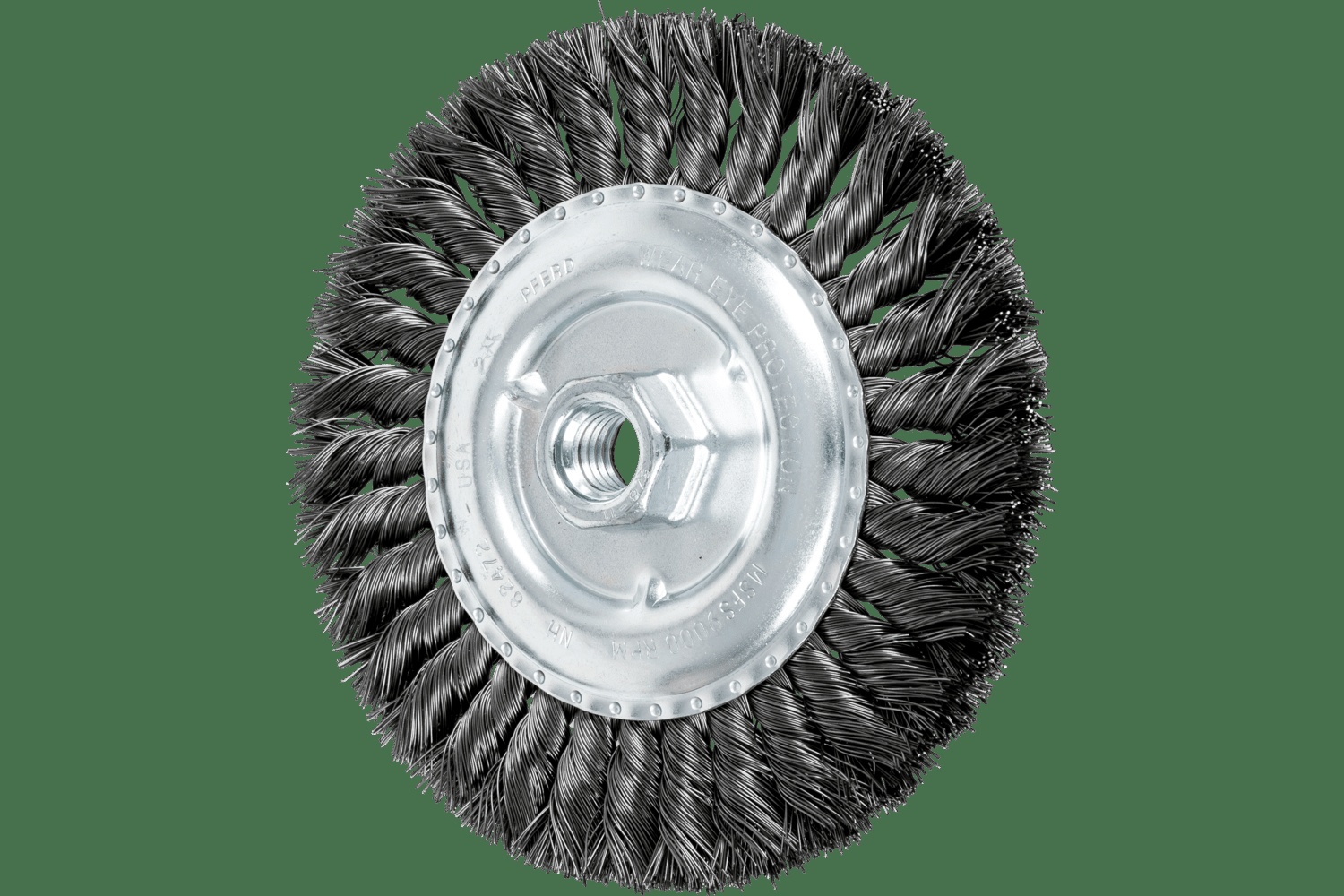 PFERD TOOLS Brosse circulaire à fils torsadés Standard 6" Diam. .016 Acier au carbone 5/8-11" Filetage