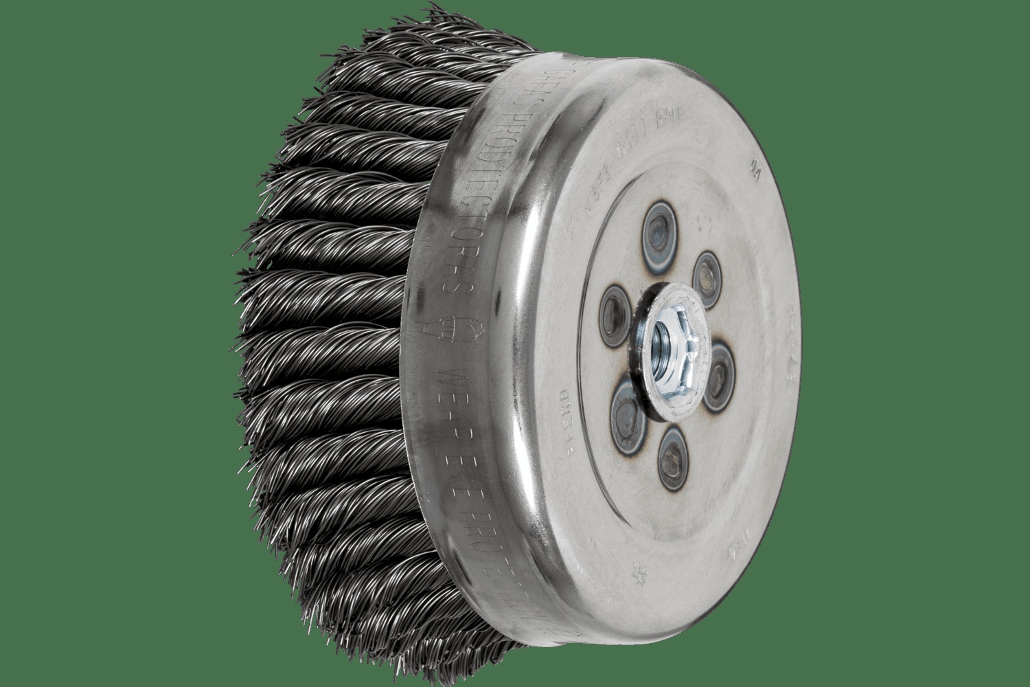 PFERD TOOLS Brosse boisseau à fils torsadés 6" Diam. .023 Acier au carbone 5/8-11" Filetage (int.)