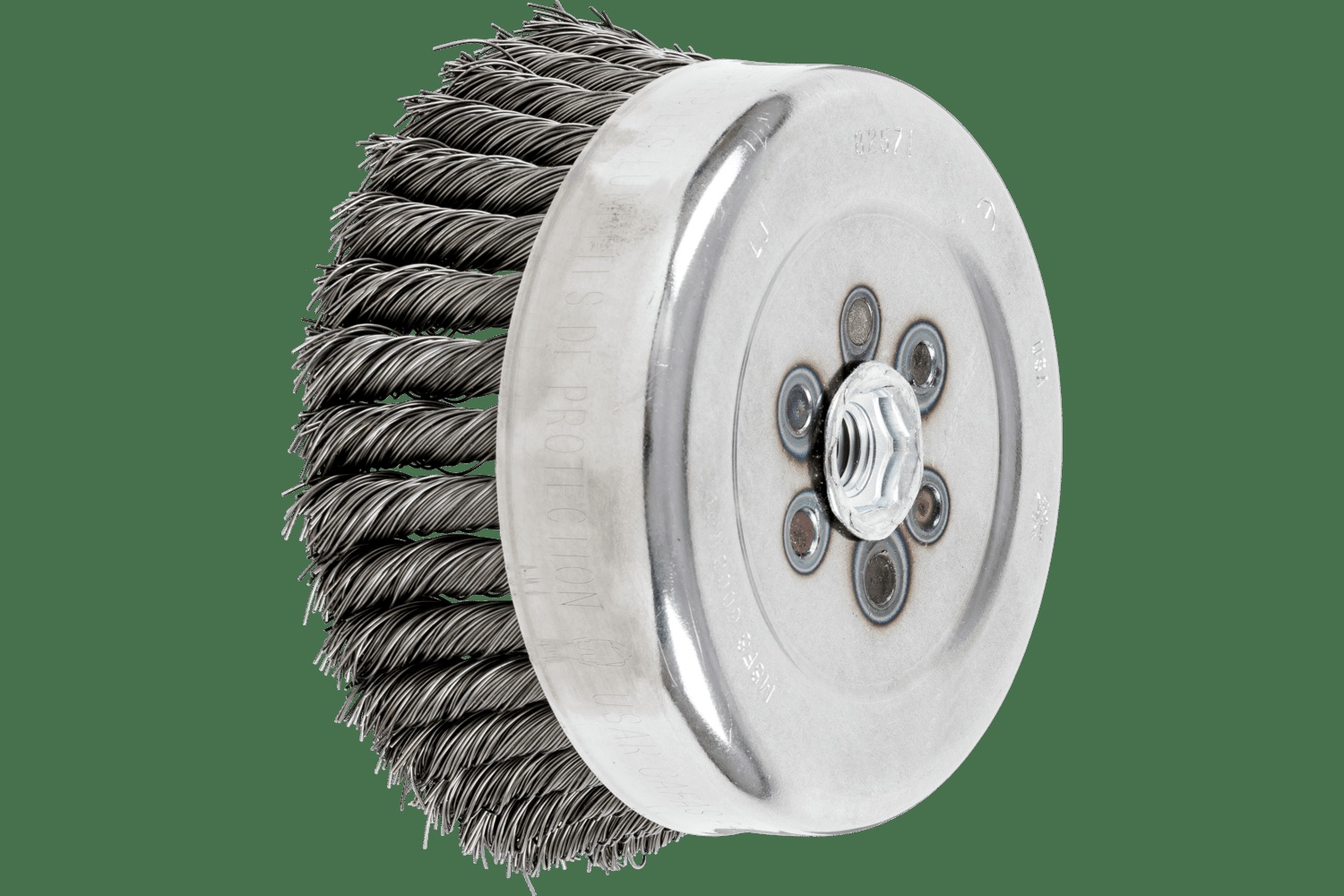 PFERD TOOLS Brosse boisseau à fils torsadés 6" Diam. .023 Acier au carbone 5/8-11" Filetage (int.)