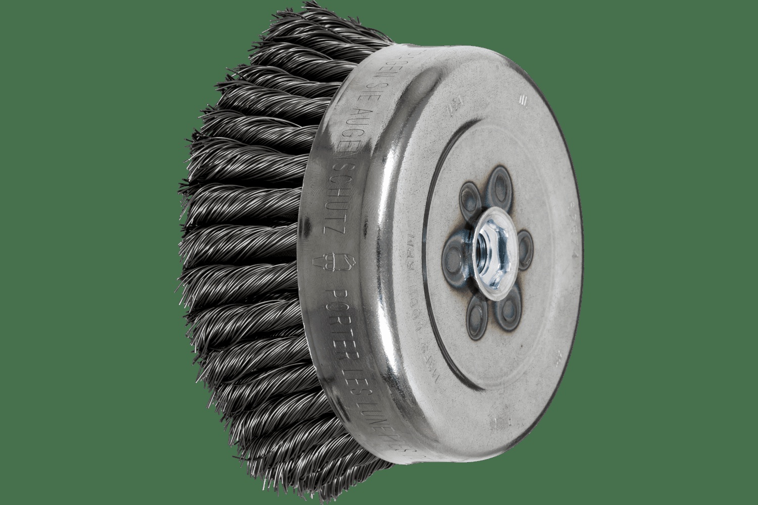 PFERD TOOLS Brosse boisseau à fils torsadés 6" Diam. .023 CS 5/8-11" Filetage (int.)