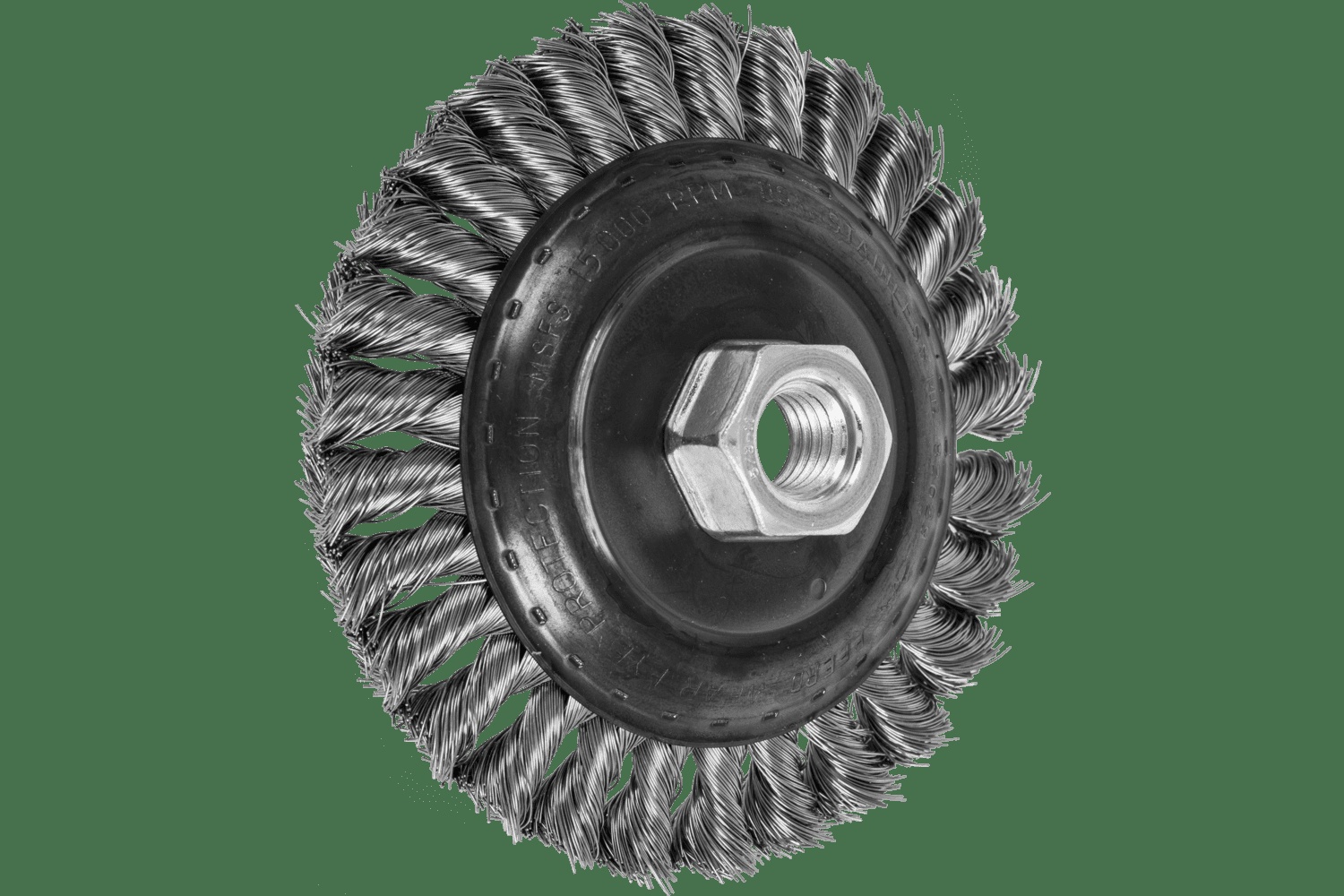 PFERD TOOLS Knot Fils Bevel Brosse 5" Diam. .014 Acier inoxydable 5/8-11" Filetage