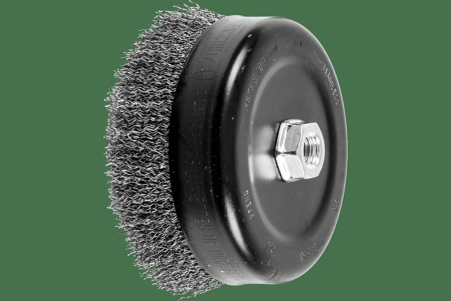 PFERD TOOLS Crimped Brosse boisseau à fils 6" Diam. .020 Acier inoxydable 5/8-11" Filetage