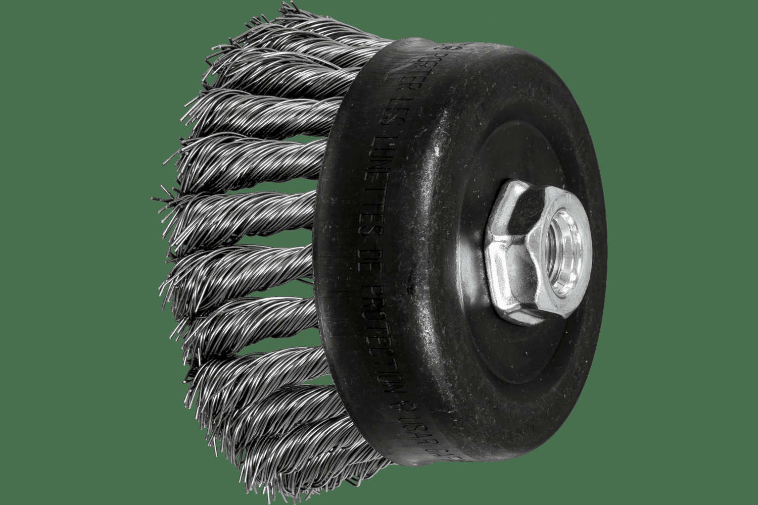 PFERD TOOLS Brosse boisseau à fils torsadés 4" Diam. .023 Acier inoxydable 5/8-11" Filetage