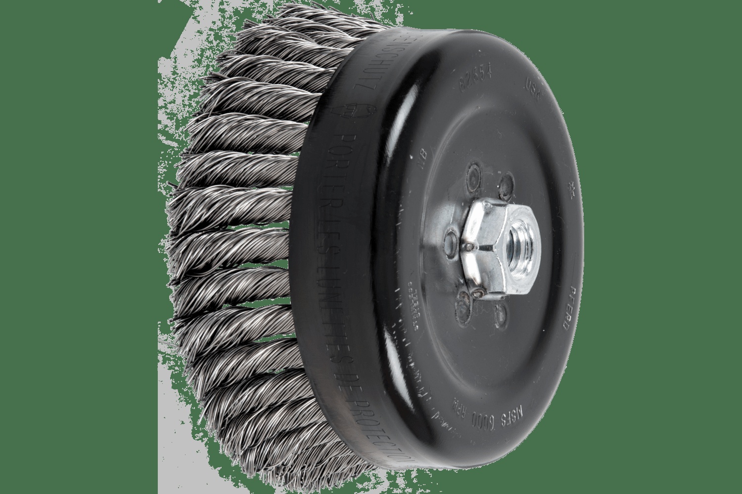 PFERD TOOLS Brosse boisseau à fils torsadés 6" Diam. .023 Acier inoxydable 5/8-11" Filetage