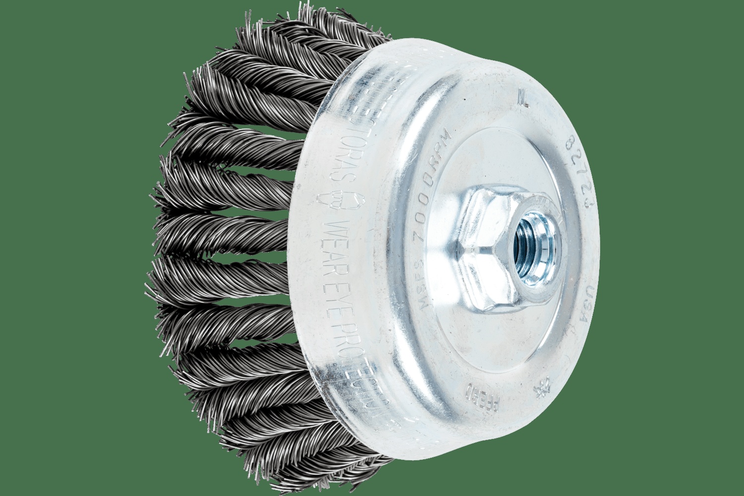 PFERD TOOLS COMBITWIST Brosse boisseau à fils torsadés 5" Diam. .023 Acier au carbone 5/8-11" Filetage