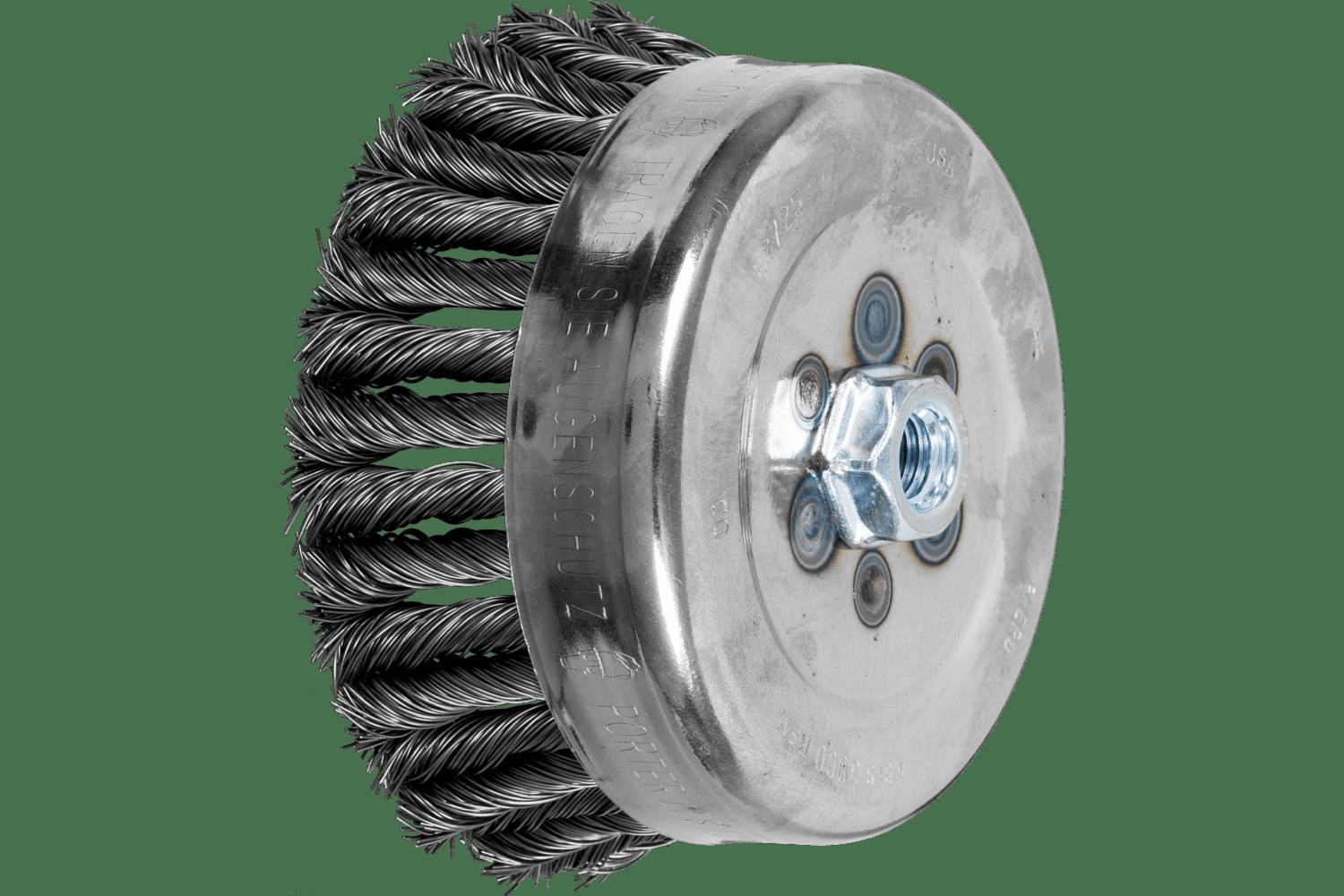 PFERD TOOLS COMBITWIST Brosse boisseau à fils torsadés 6" Diam. .023 Acier au carbone 5/8-11" Filetage
