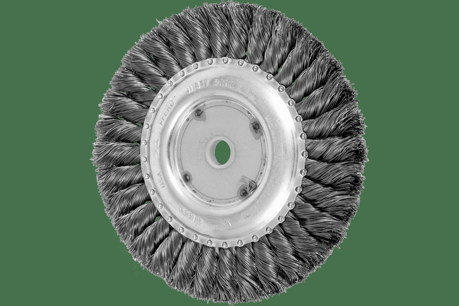PFERD TOOLS Brosse circulaire à fils torsadés Standard 6" Diam. .014 CS5/8-1/2" Alésage Détail