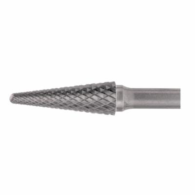 Cle-Line® C17567 1852 Fraise impériale en carbure extrémité rayonnée tête conique (forme SL) tête 1/2 po de dia 1-1/8 en L de coupe 3 po OAL coupe double