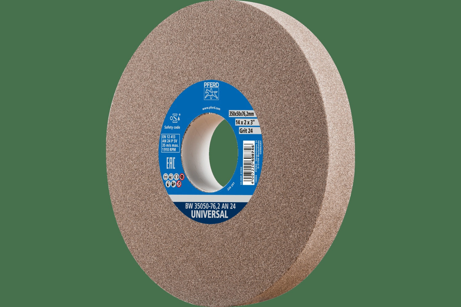 PFERD TOOLS Meule de touret vitrifiée, Universel, 14" x 2 x 1-1/2, 24 Grain, Oxyde d'aluminium