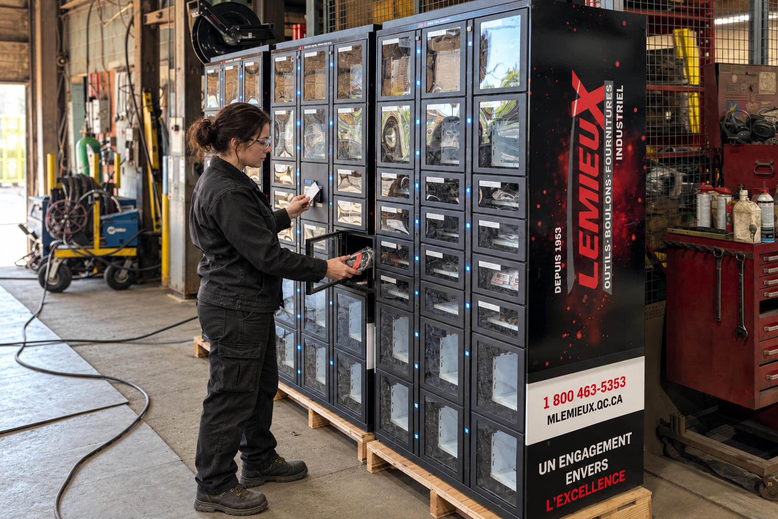 Employée qui s'identifie à la distributrice