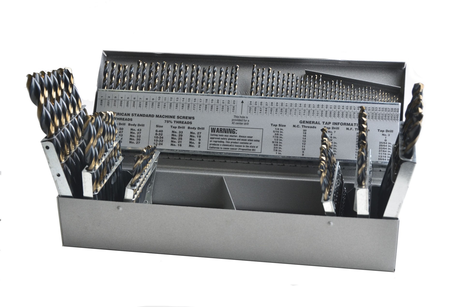 ThunderBit Sets Set 115 Piece HSS Black and Bronze Oxide 1/16"-1/2" by 64ths; #1-#60, A-Z