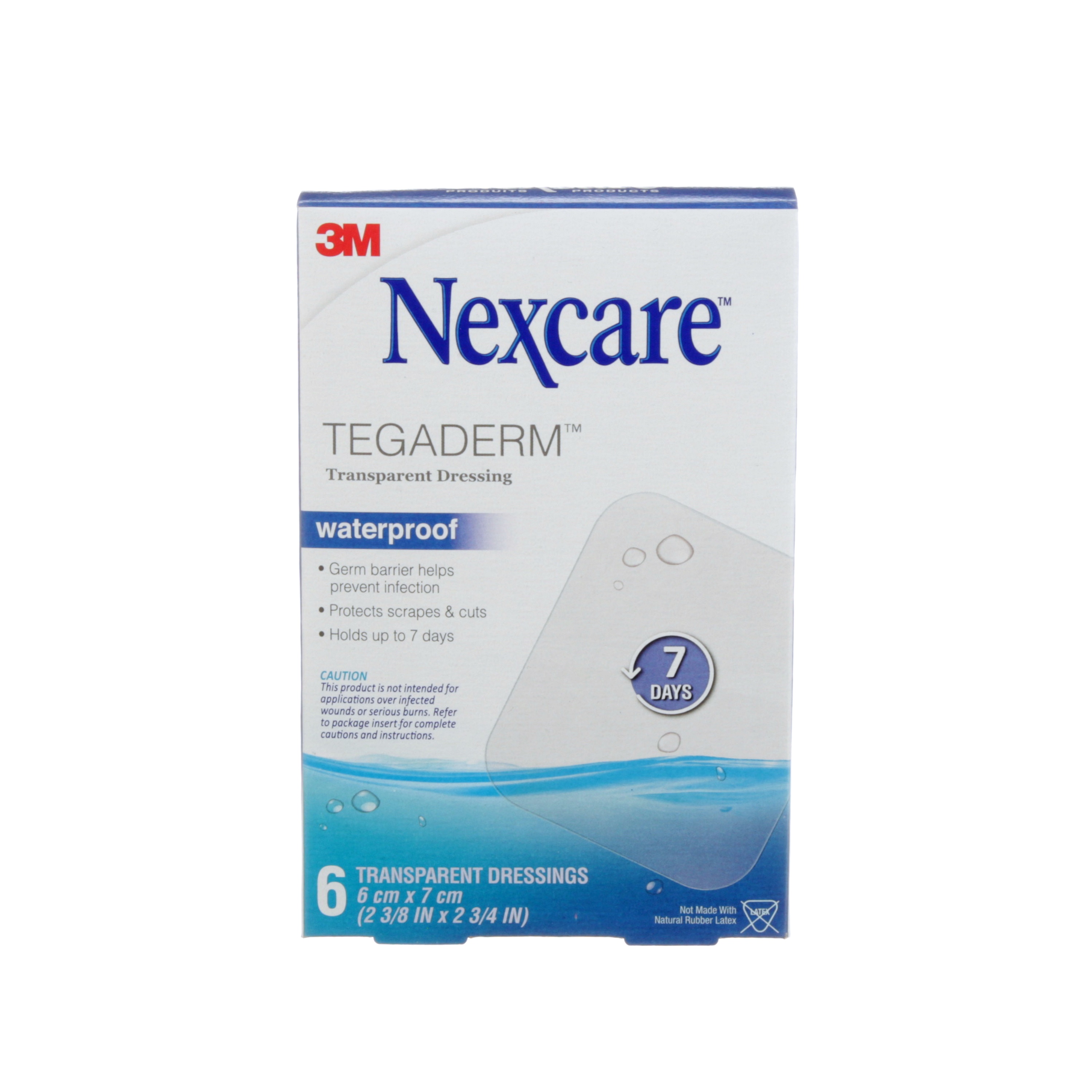 Nexcare™ Tegaderm™ Transparent Dressing H1624-06-CA, Waterproof, 2 3/8 in x 2 3/4 in (6 cm x 7 cm), 6/Pack