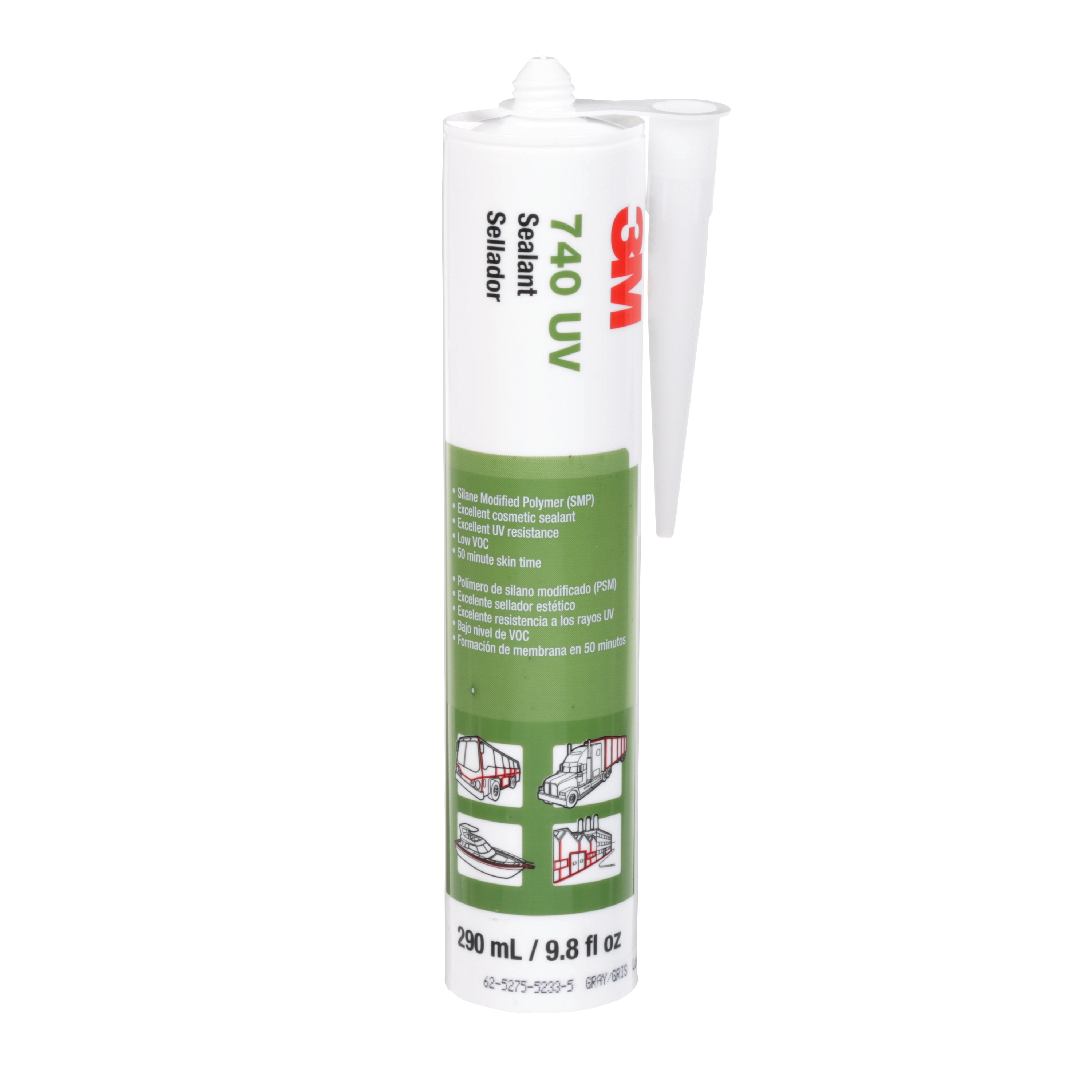 Adhésif mastic 3M(MC), 740 UV, gris, 290 ml (9,8 oz)