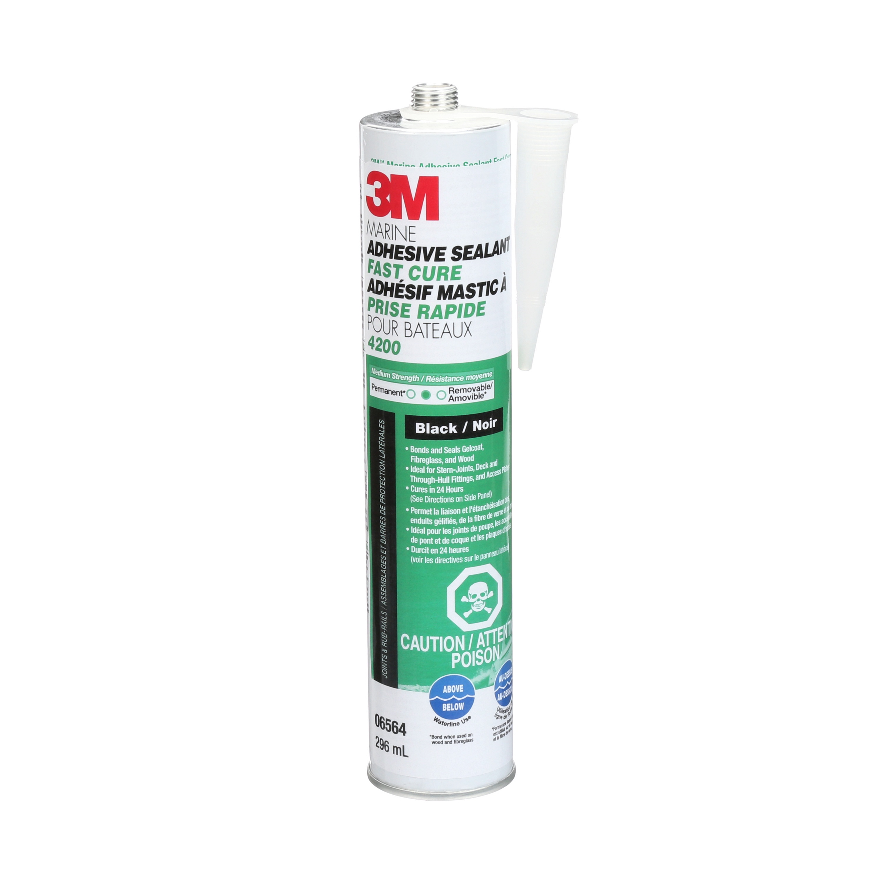 Scellant Adhésif Marin à Séchage Rapide 3M(MC), 4200, 06564, noir, 1/10 gal