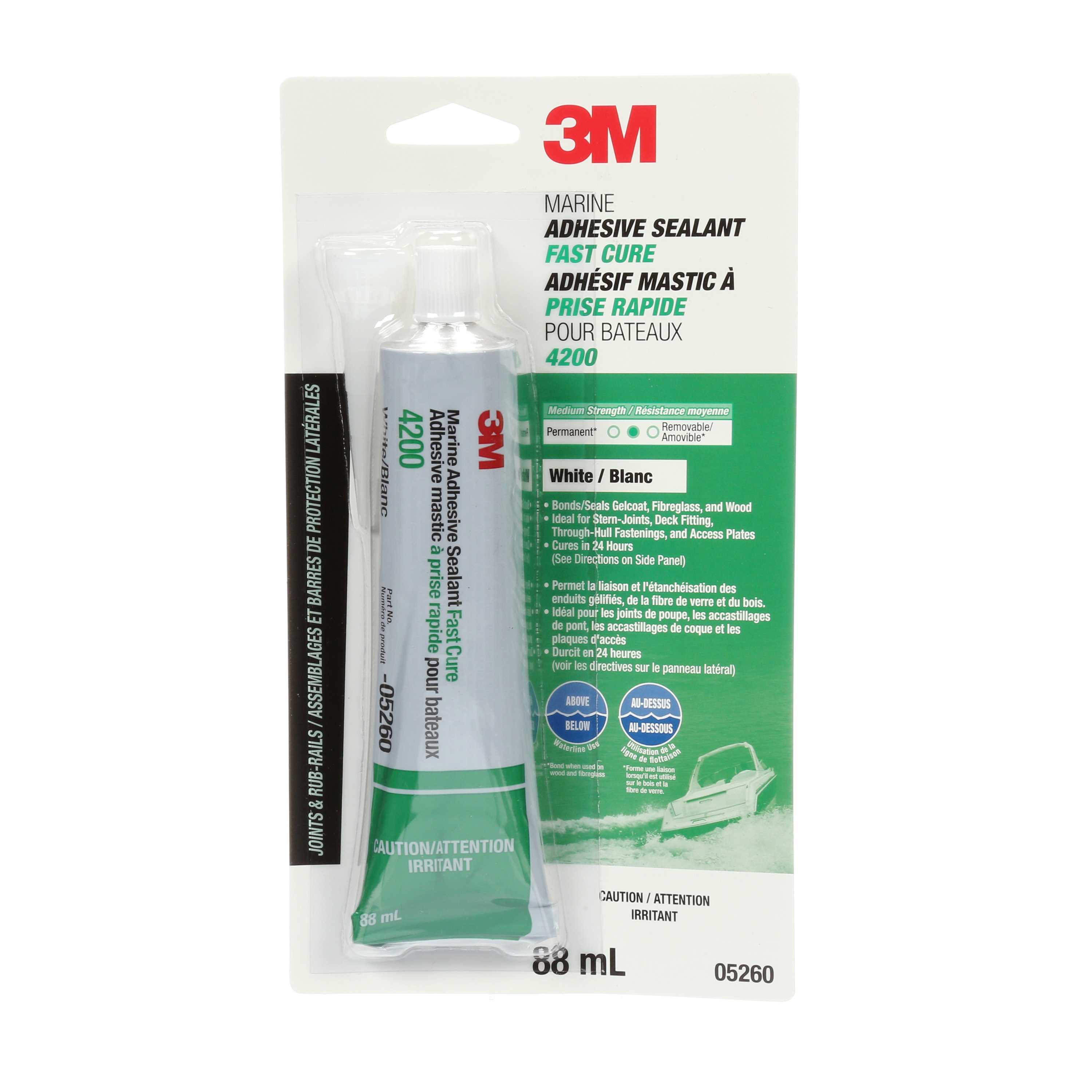 Scellant Adhésif Marin à Séchage Rapide 3M(MC), 4200FC, 05260, blanc, 88 mil