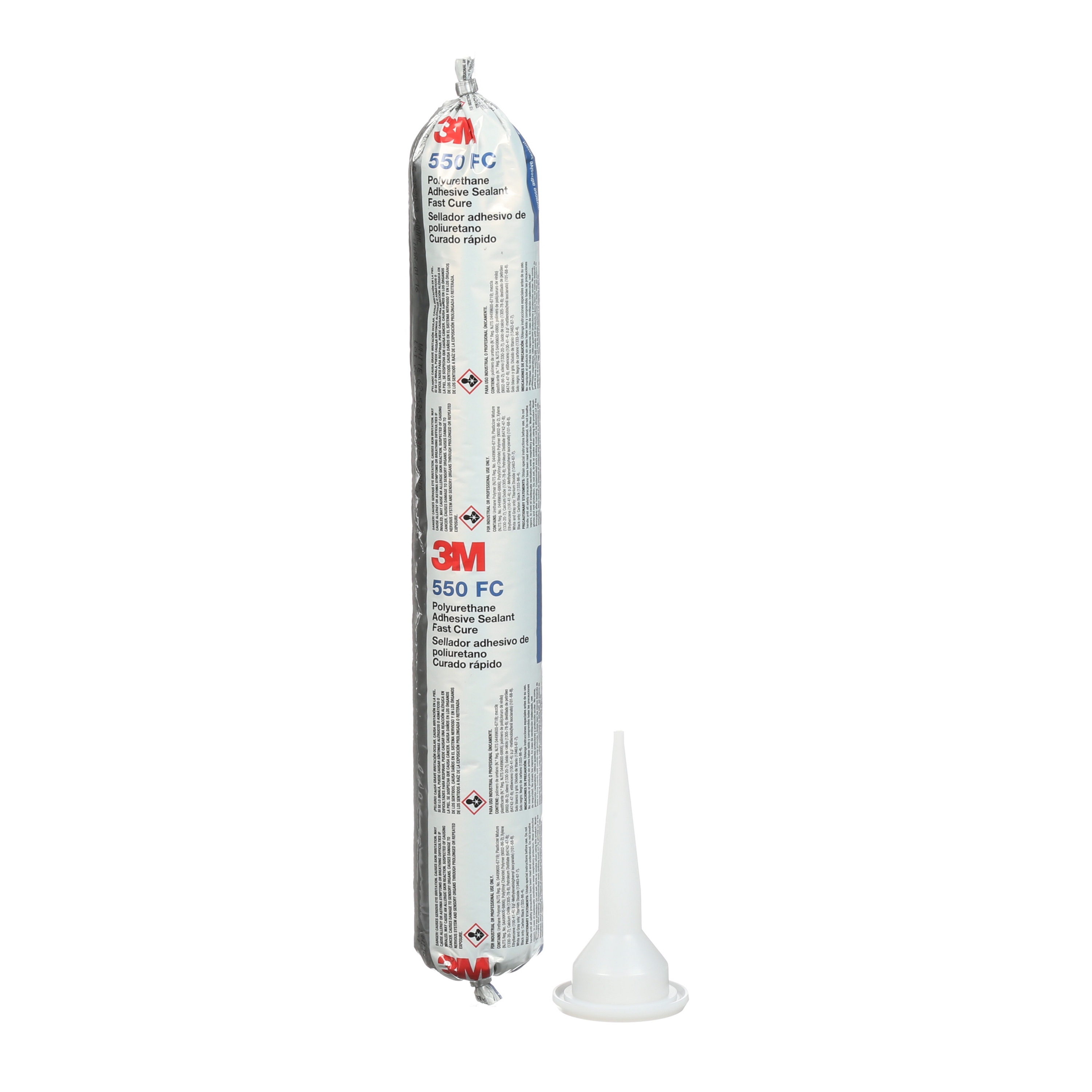Adhésif mastic en polyuréthane à durcissement rapide 3M(MC), 550, noir, format économique de 350 ml, 12 par boîte