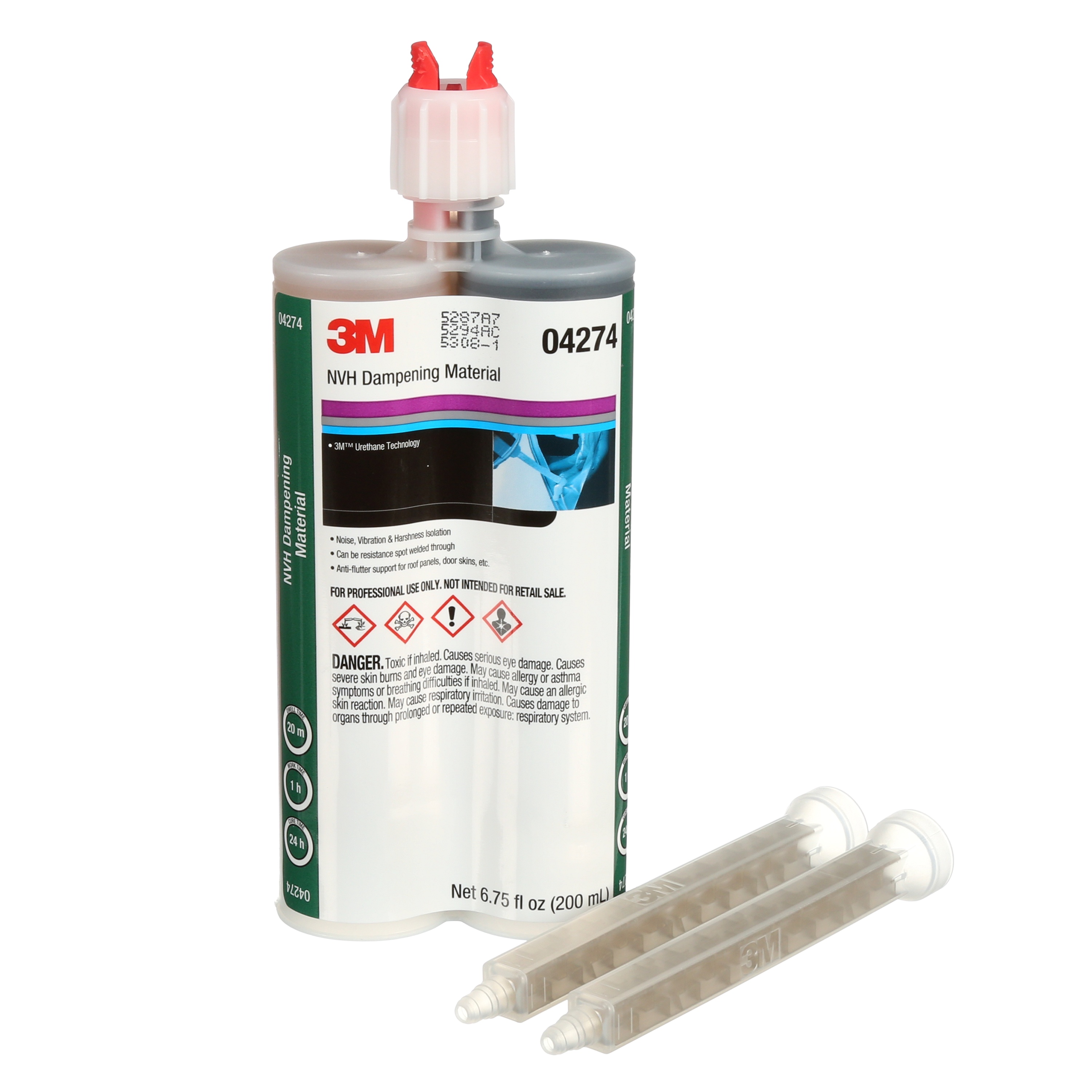 Matériau antivibration BVD 3M(MC), 04274, cartouche de 200 ml, 6/caisse