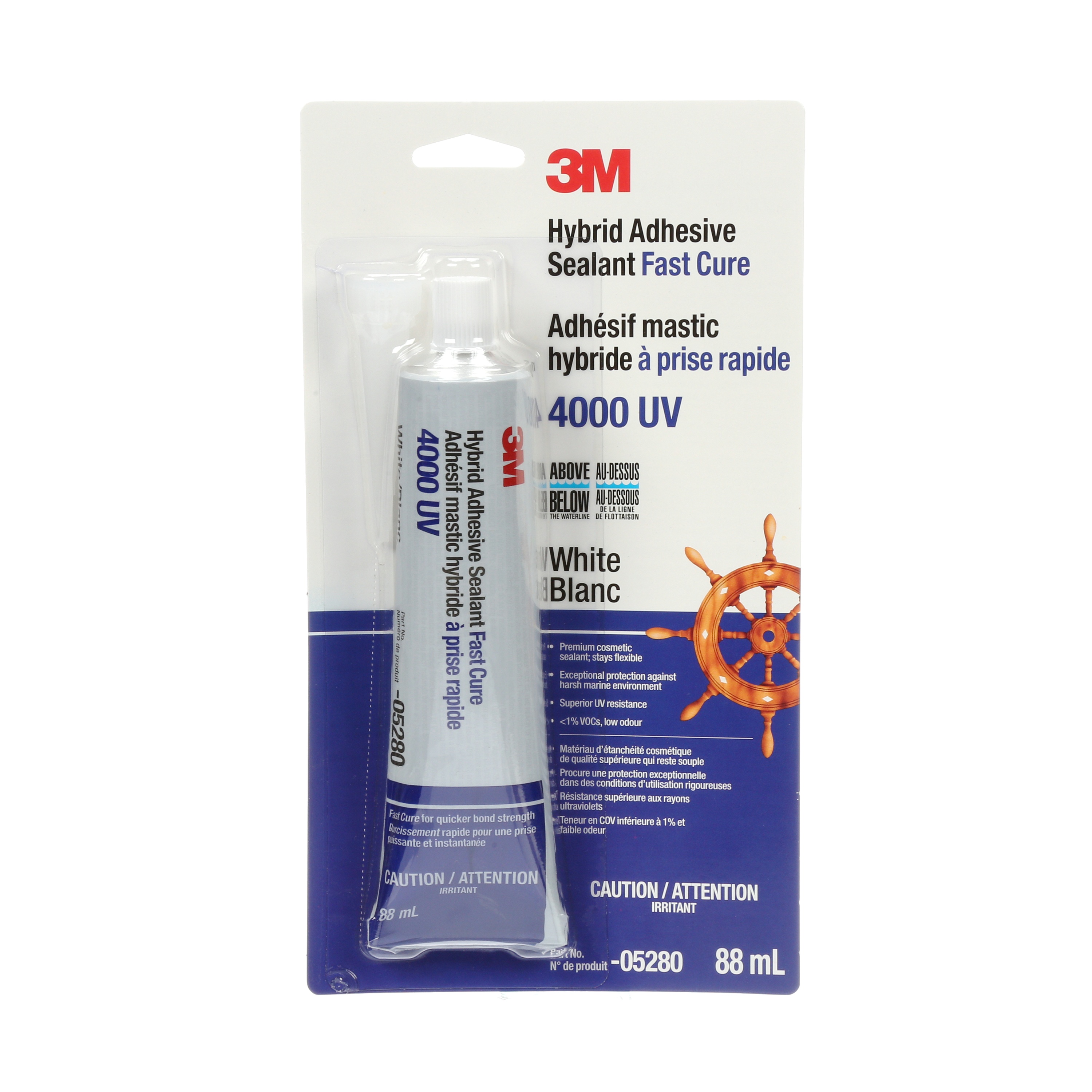 Adhésif mastic pour bateaux 3M(MC), 4000 UV, blanc, 88 ml (3 oz)