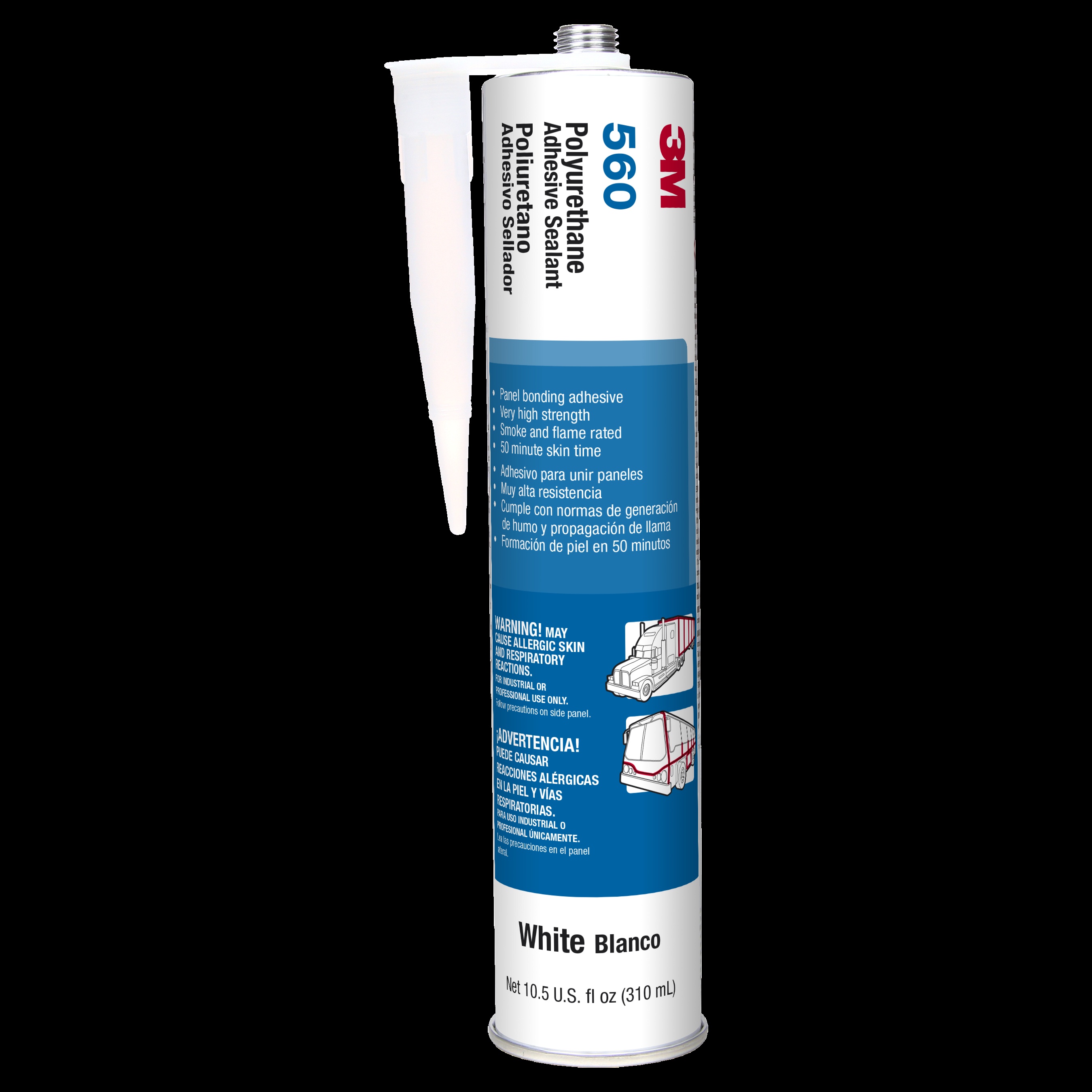 Adhésif mastic en polyuréthane 560 3M(MC), blanc, 310 ml, cartouche, 12/caisse