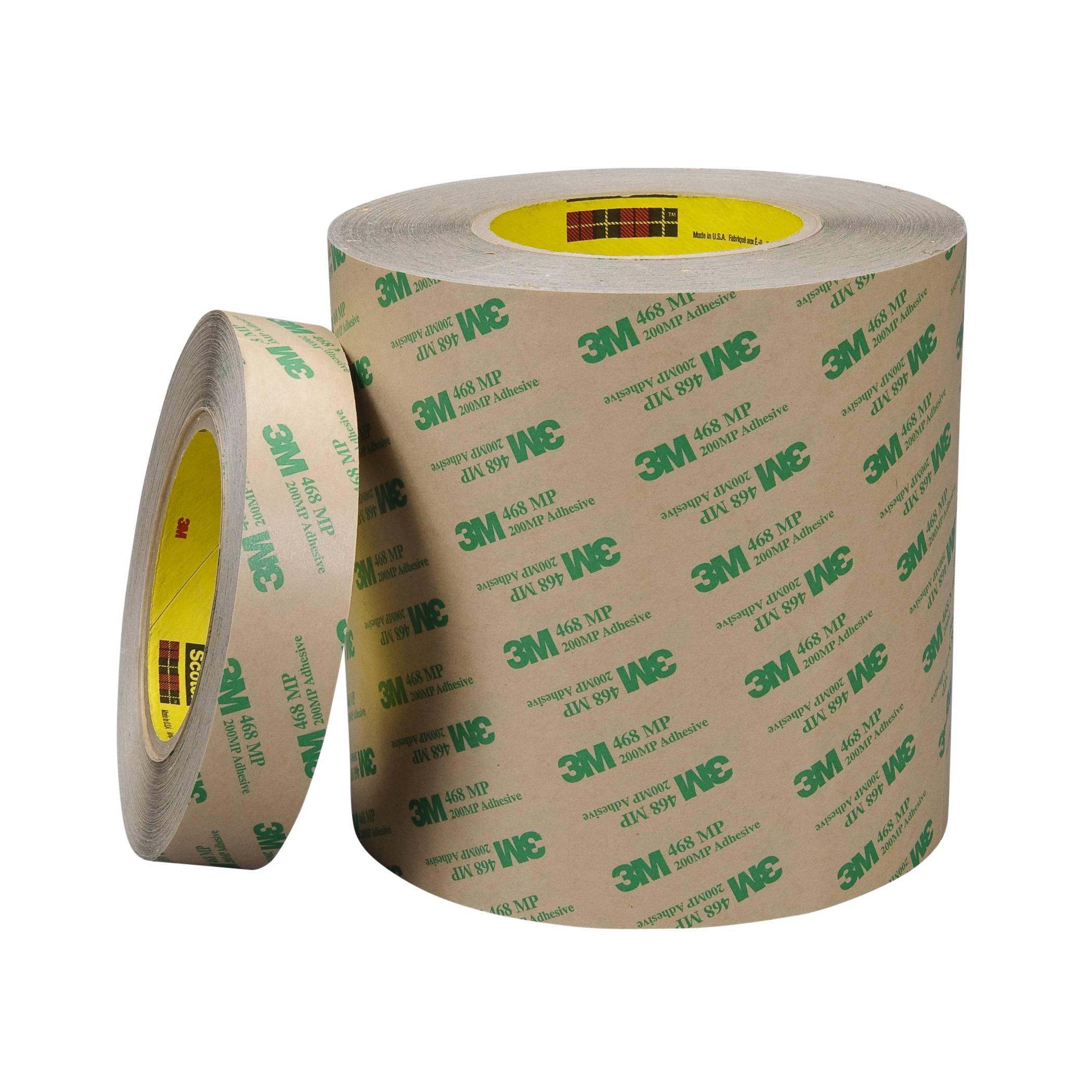 3M Adhesive Transfer Tape 468MPF, Clear, 24 in x 180 yd (609.6 mm x 164.592 m), 5 mil (0.127 mm), Roll