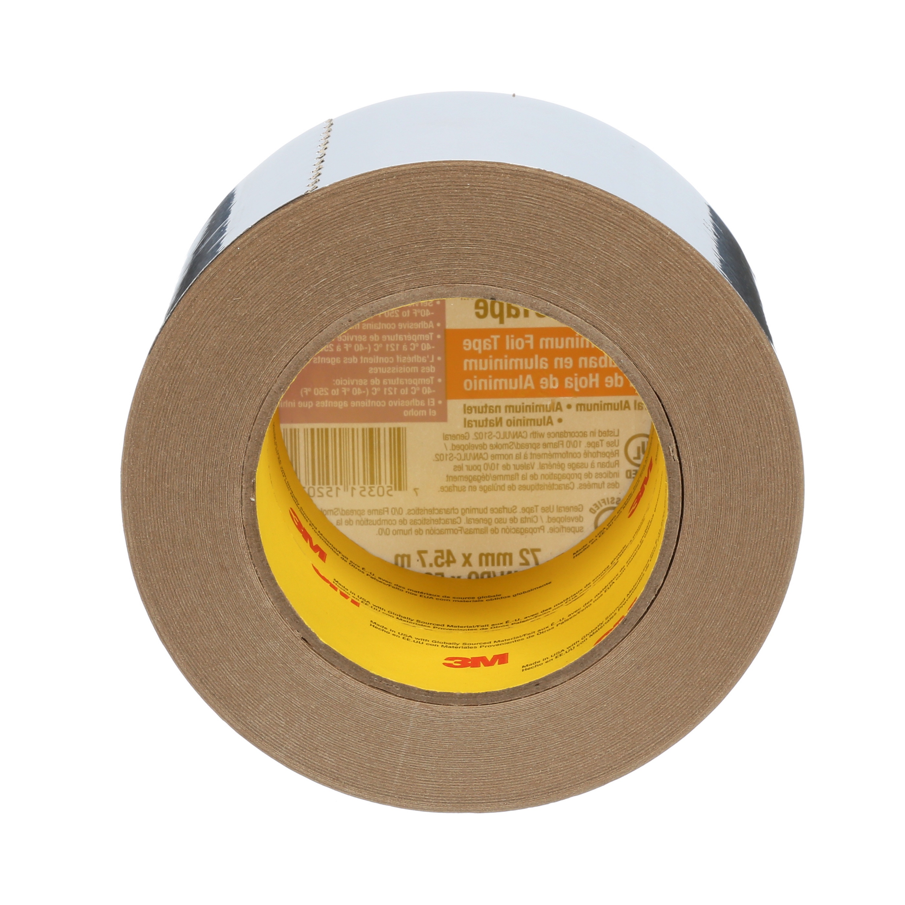 3M Venture Tape Aluminum Foil Tape, 1520CW, 1.8 mil, natural aluminum, 61.5 in x 55 yd. (1562 mm x 50 m)