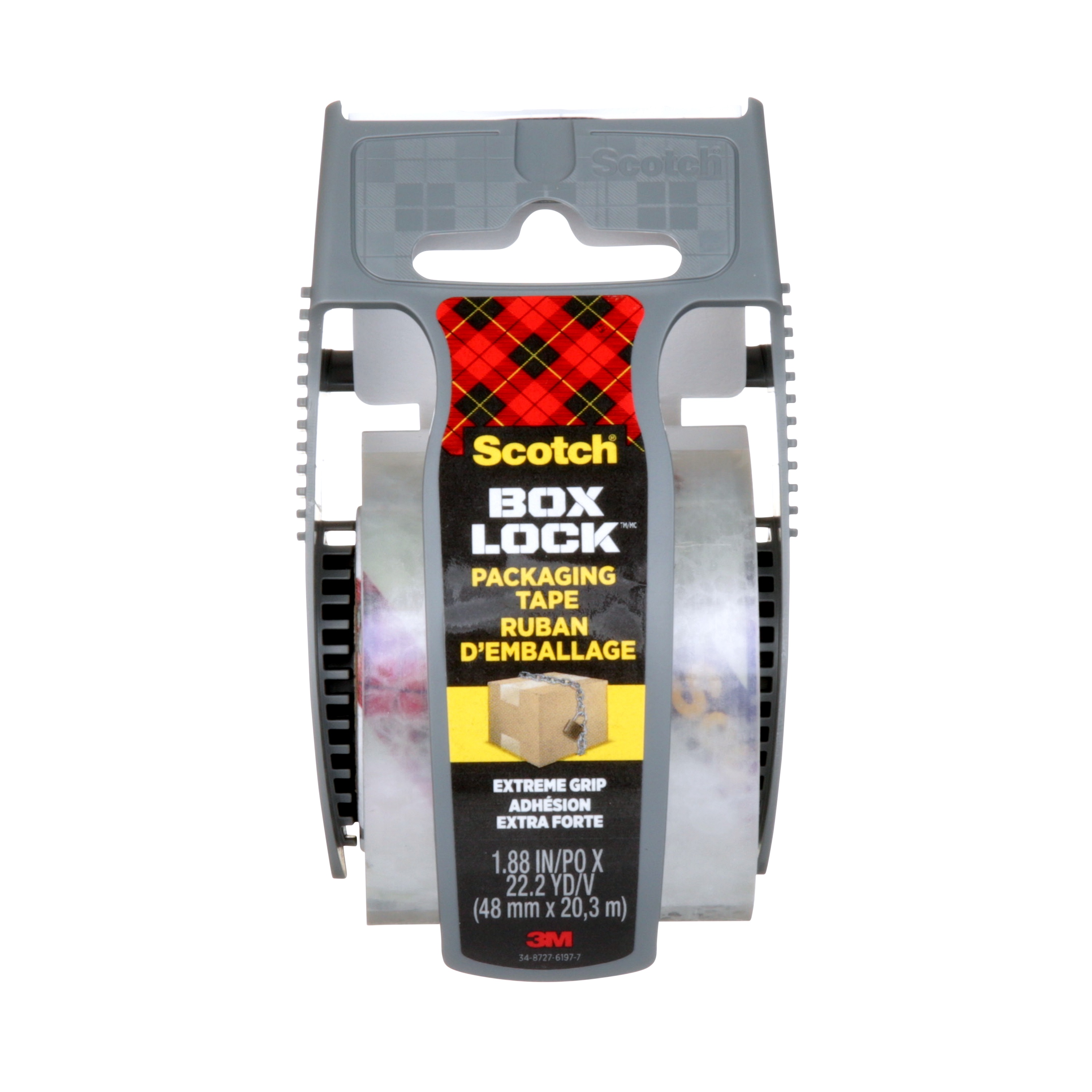 Ruban d’emballage Box Lock(MC) Scotch®, 195-EF, 48 mm x 20,3 m (1,88 po x 22,2 vg), avec dévidoir, 1/paquet