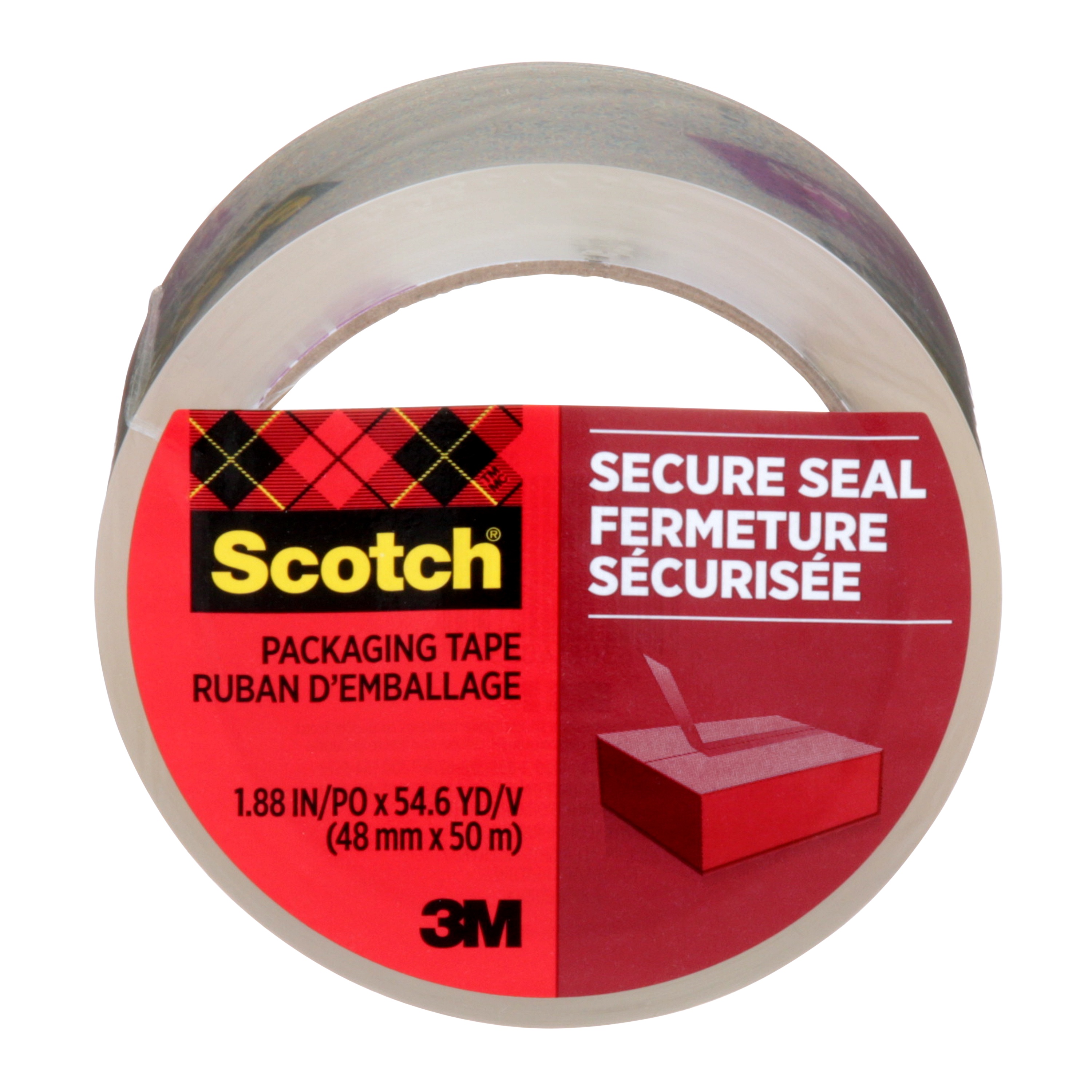 Ruban d’emballage 3250-EF-8CC Scotch®, 48 mm x 50 m (1,88 po x 54,6 vg), scellement sécuritaire