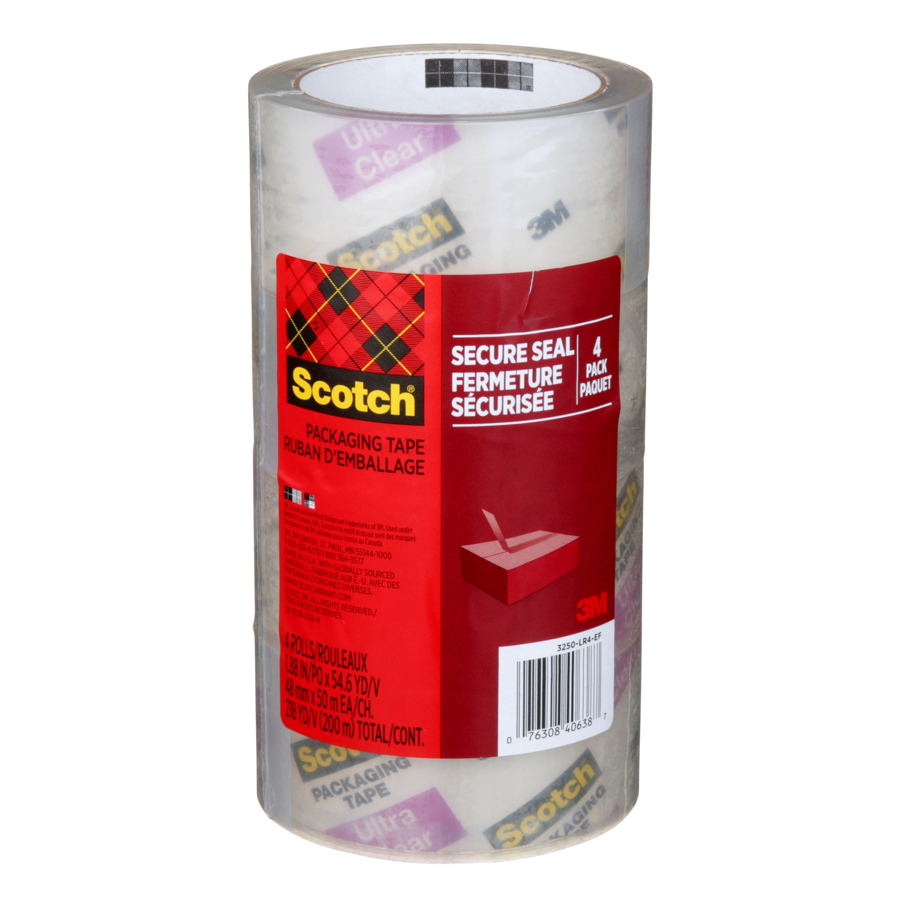 Ruban d’emballage 3250-LR4-EF4CC Scotch®, 48 mm x 50 m (1,88 po x 54,6 vg)