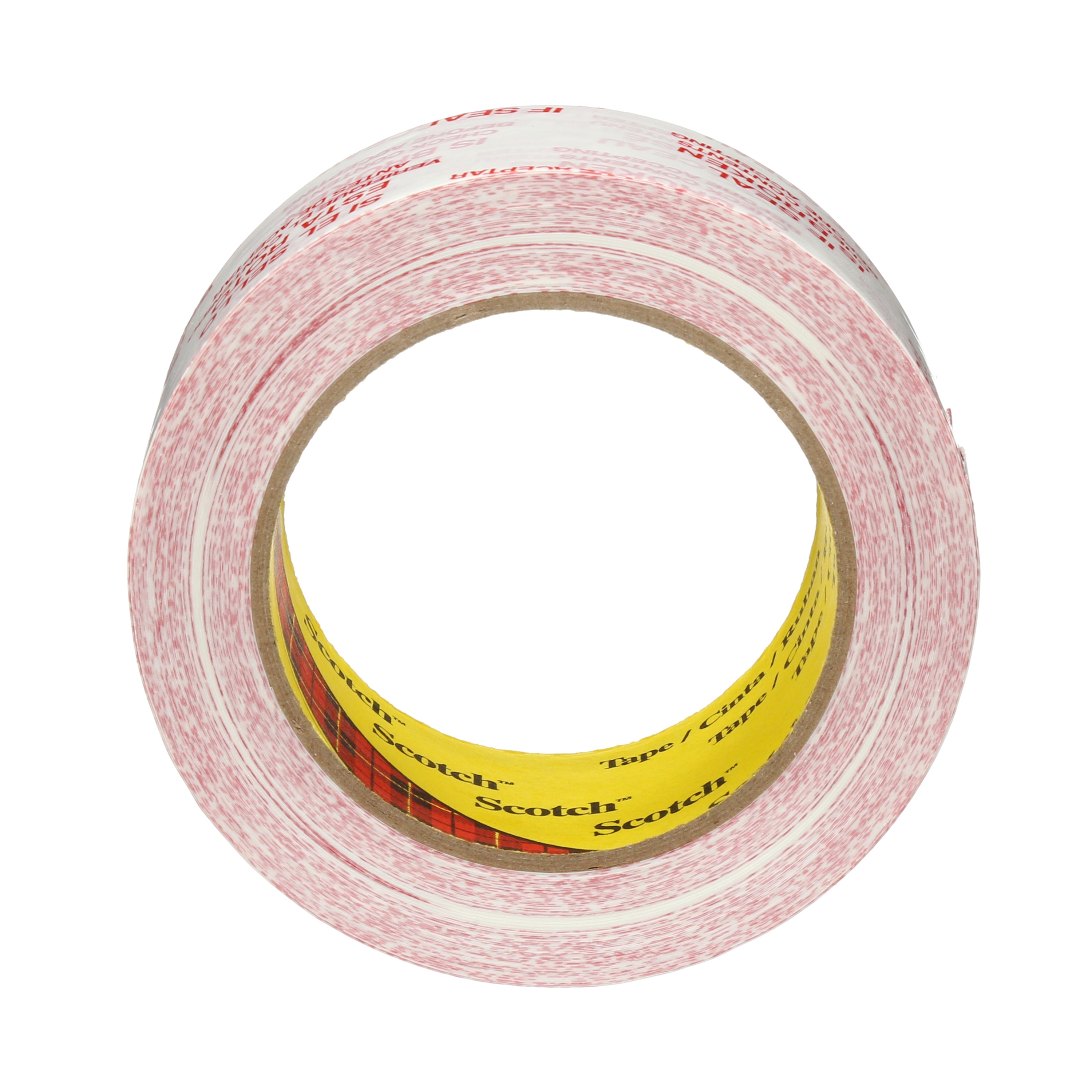 Ruban de scellage de boîte avec message pré-imprimé Scotch(MD) avec impression trilingue, 3771, blanc, 48 mm x 100 m, vrac