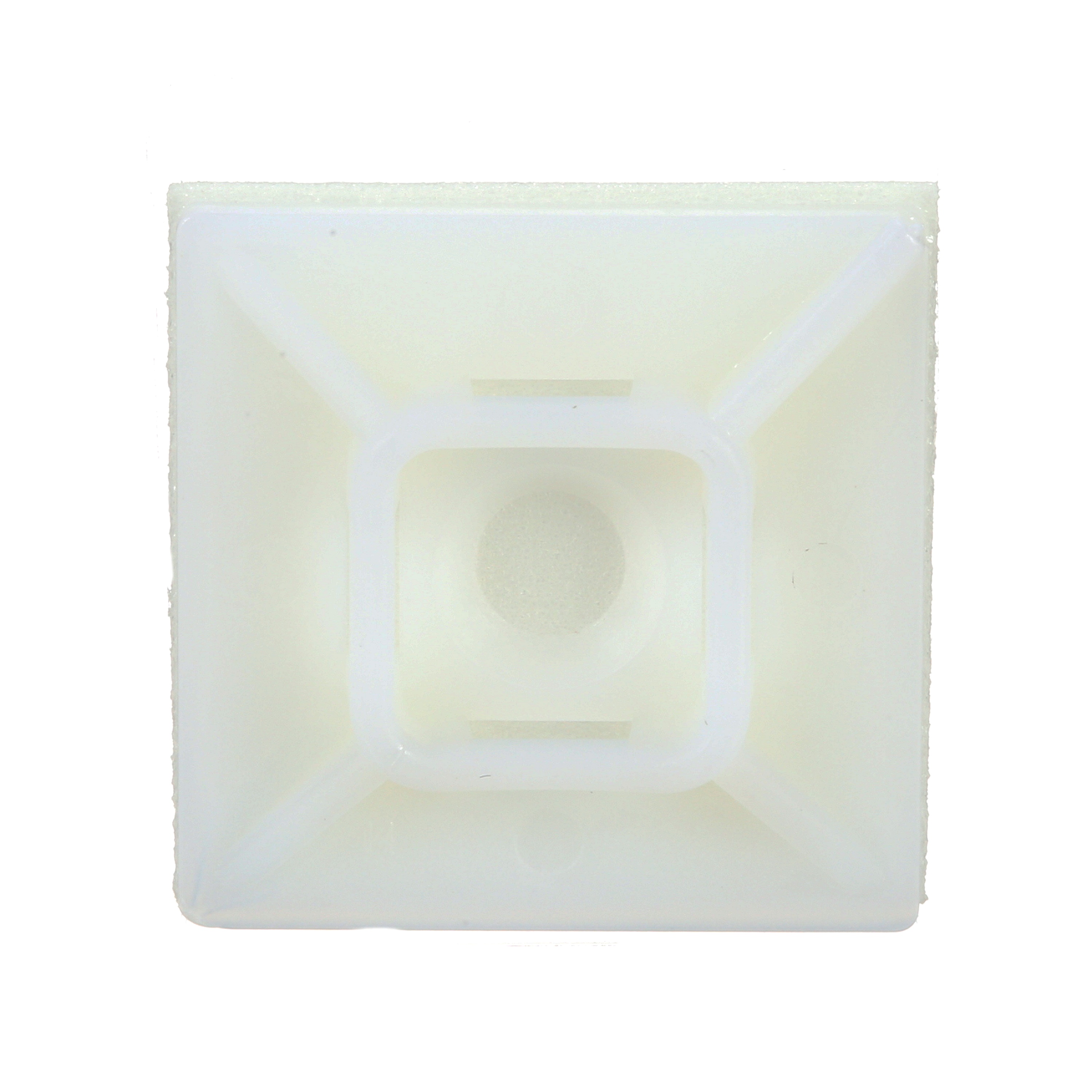 3M Cable Tie Mounting Base, CTB1X1NTA-C, natural, 4-way adhesive mount, 1 in x 1 in (2.54 cm x 2.54 cm)