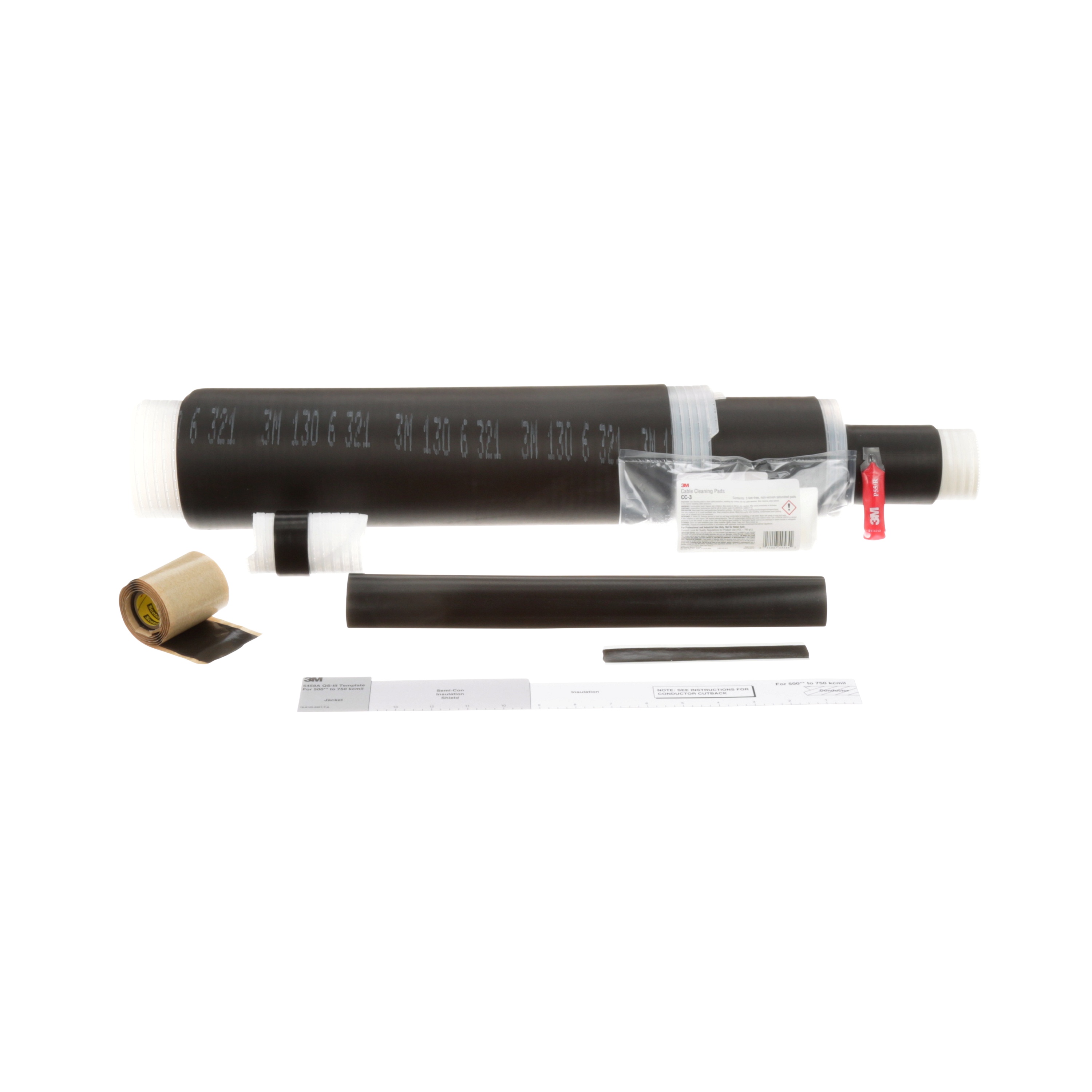 3M Cold Shrink QS-III Splice Kit, 5417A, Concentric Neutral and Jacketed Concentric Neutral Cable, 15 kV, 1.04 - 1.7 in (26.4 - 43.2 mm) O.D., 350-750 kcmil (185-325 mm²)