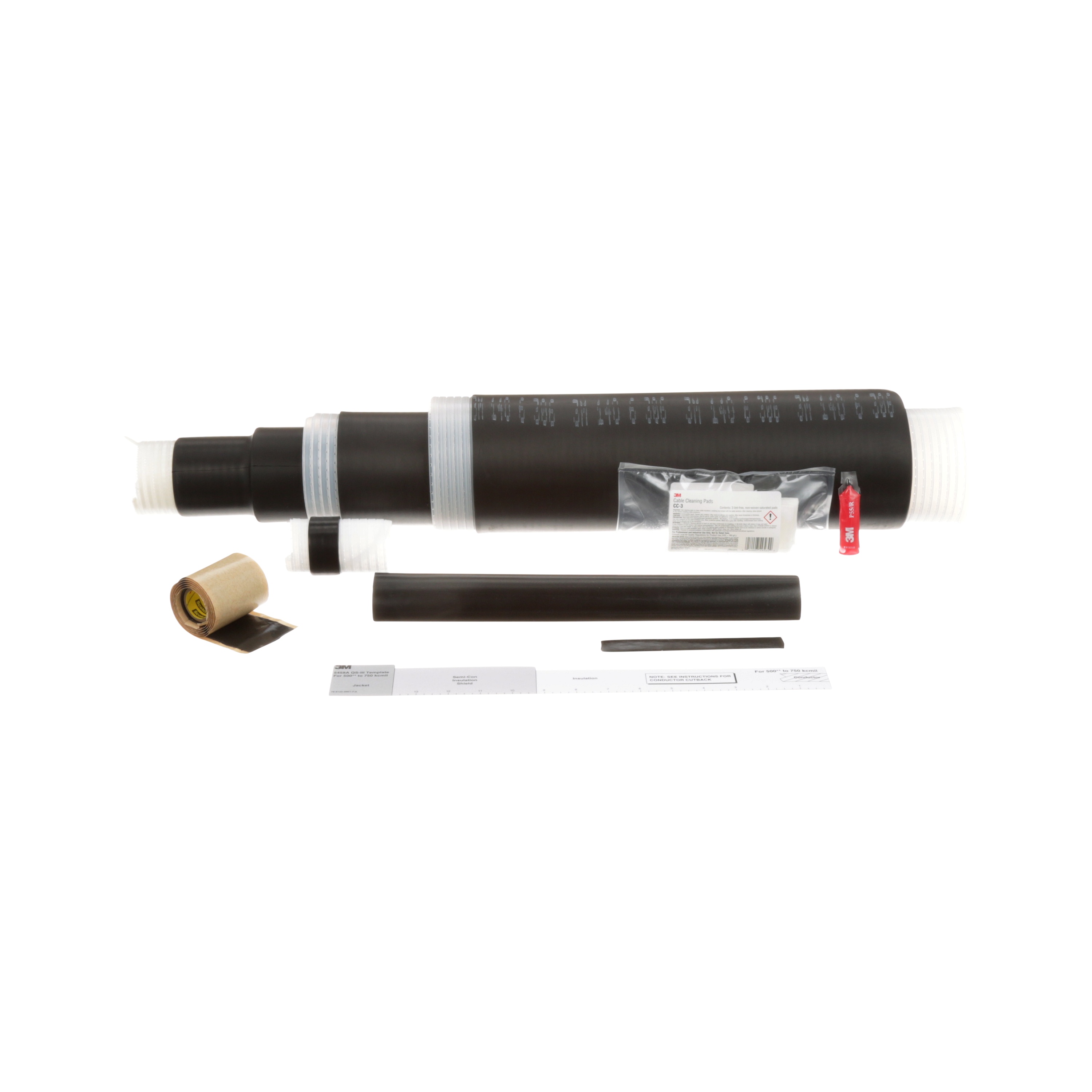3M Cold Shrink QS-III Splice Kit, 5418A, Concentric and Jacketed Concentric Neutral Cable, 15 kV, 1.08 - 1.7 in (27.4 - 43.2 mm) O.D., 500 - 1000 kcmil (240 - 500 mm²)