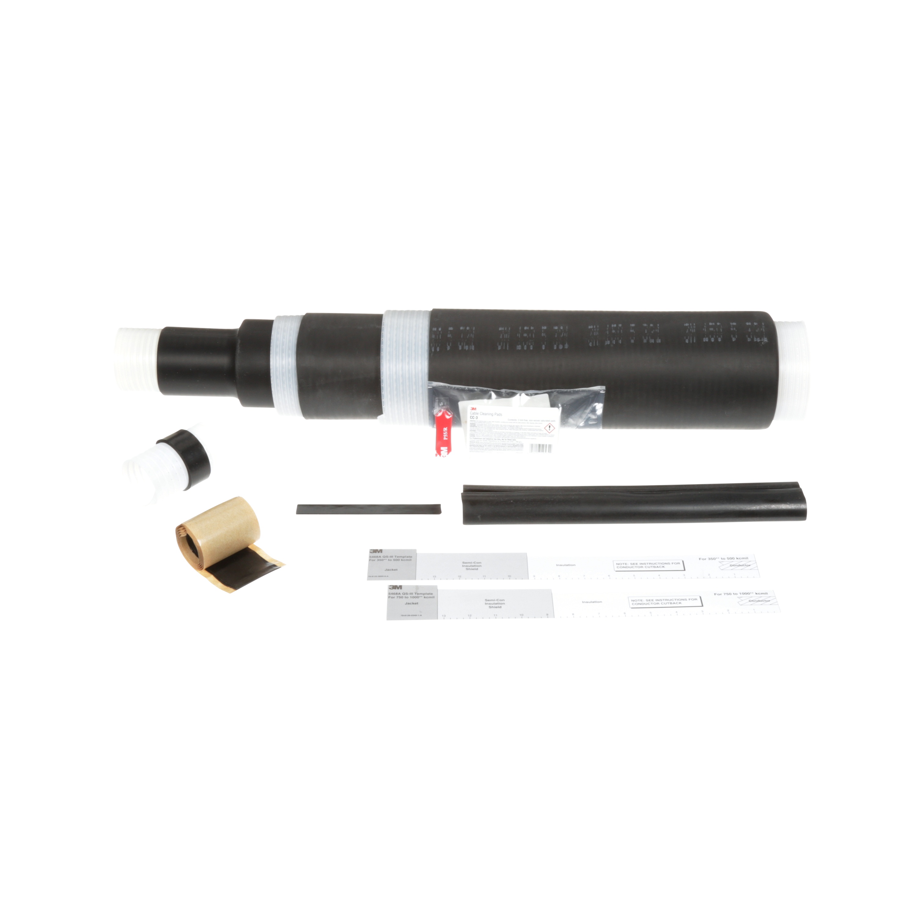 3M Cold Shrink QS-III Splice Kit, 5468A, Concentric Neutral and Jacketed Concentric Neutral Cable, 35 kV, 1.24 - 2.07 in (31.5 - 52.6 mm) O.D., 350-1000 kcmil (185-500 mm²)