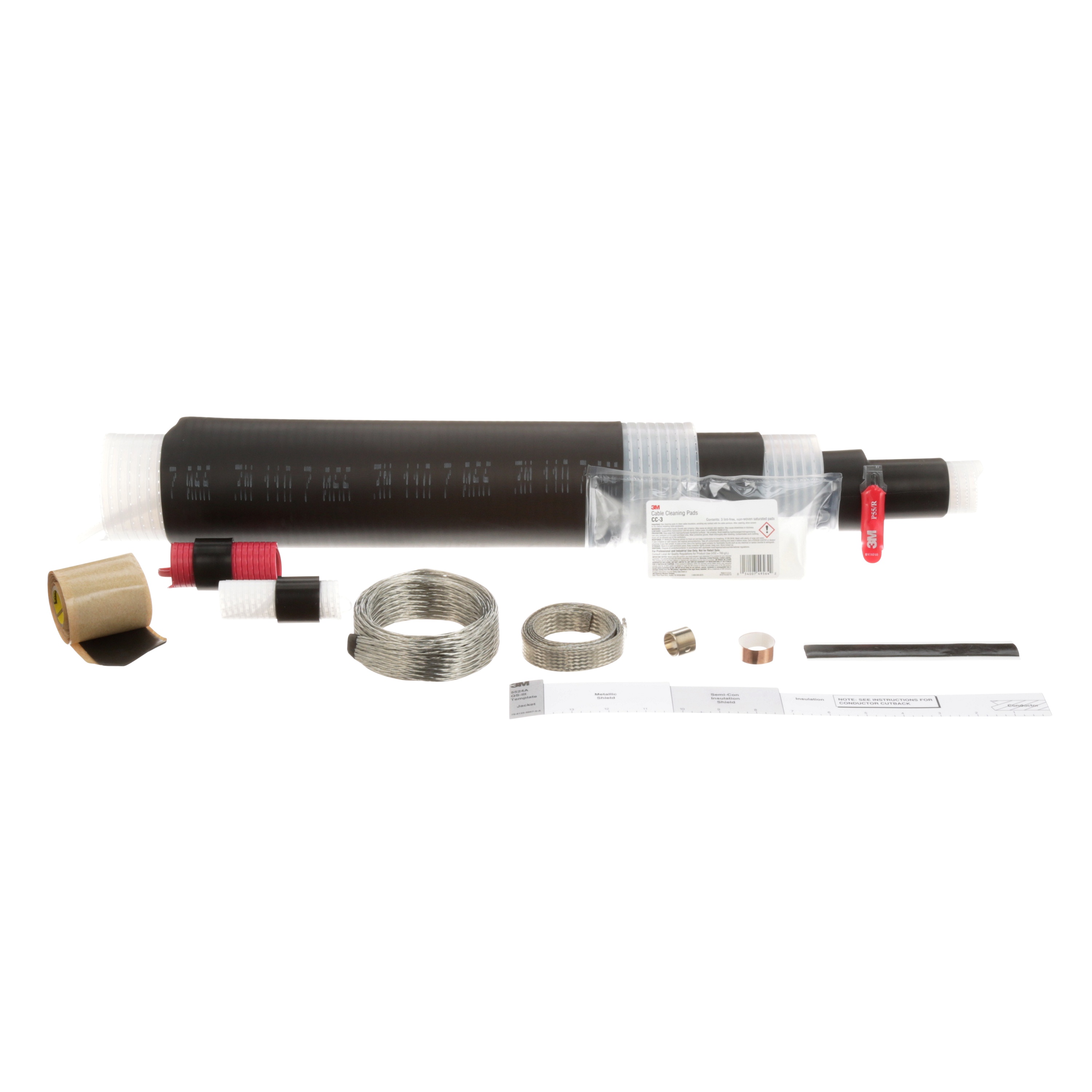 3M Cold Shrink QS-III Splice Kit, 5513A, shielded armoured and non-armoured cable, 15 kV, 0.64 - 1.01 in (16.3 - 25.7 mm) O.D.