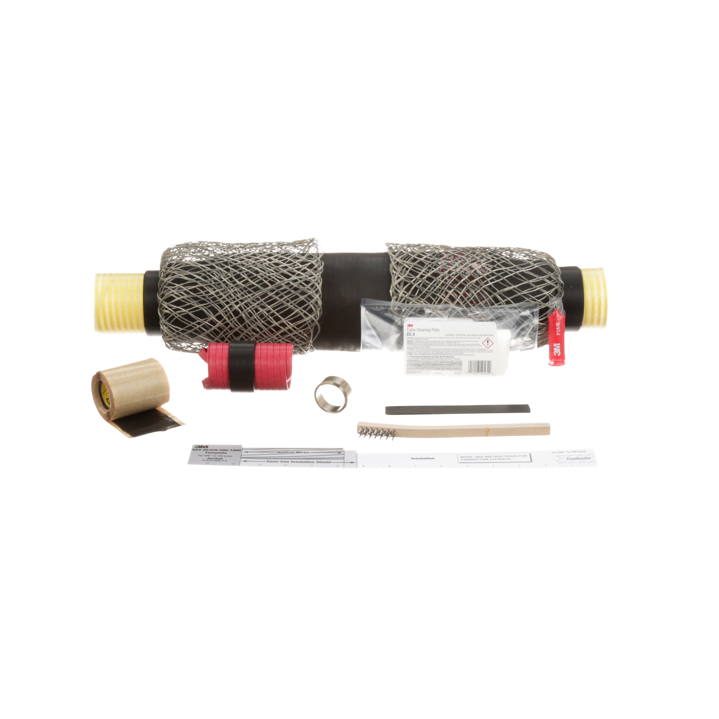 3M Cold Shrink QS4 Integrated Splice Kit, QS4-25JCN-350-750, Jacketed Concentric Neutral Cable and Flat Strap Neutral Cable, 25/28 kV, 1.1 - 1.7 in (27.9 - 43.2 mm) O.D., 350 - 750 kcmil (185 - 325 mm²)