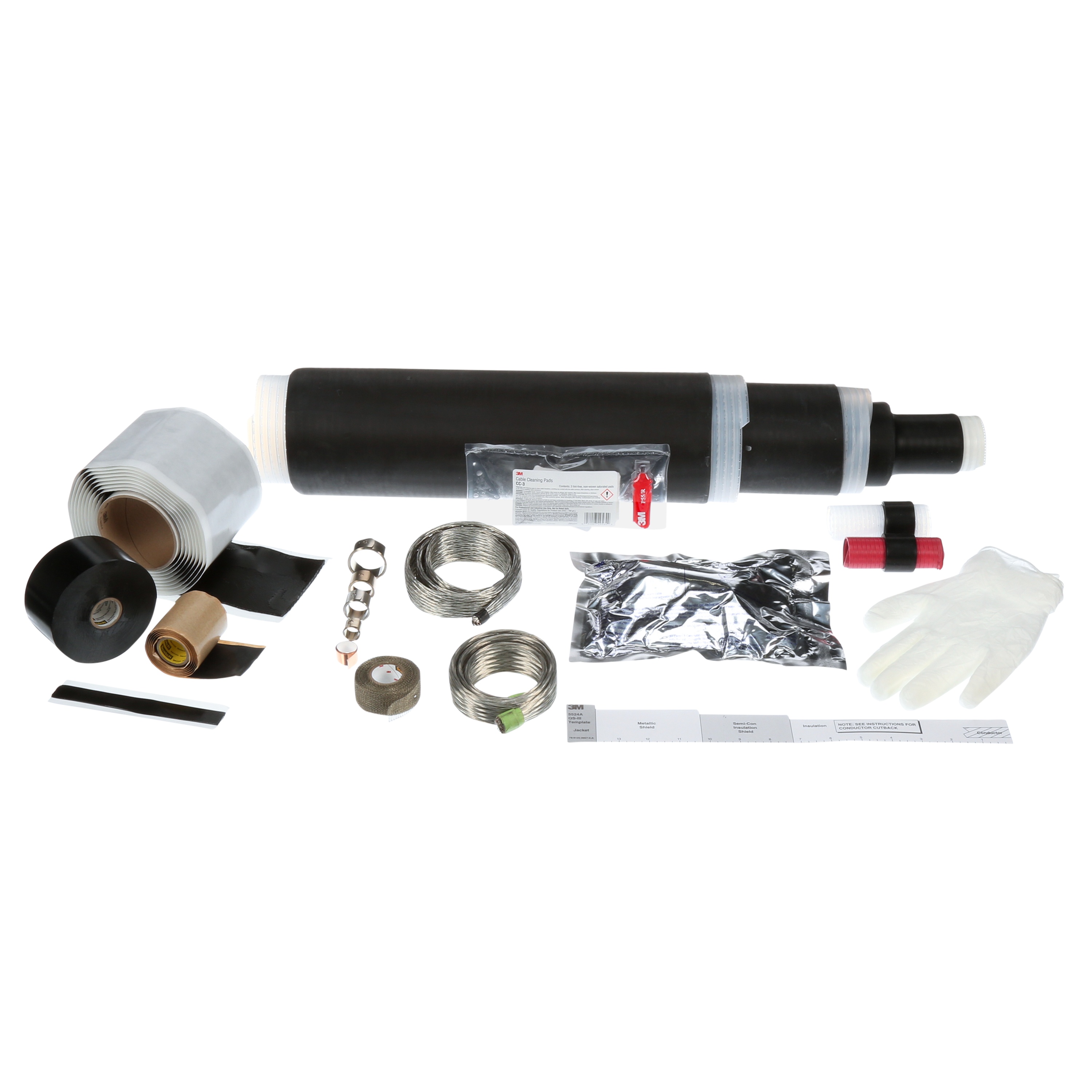 3M Cold Shrink QS-III Splice Kit,TS-25KV-1C-1-250, shielded armoured and non-armoured cable, 25/28 kV, 1 AWG-250 kcmil stranded