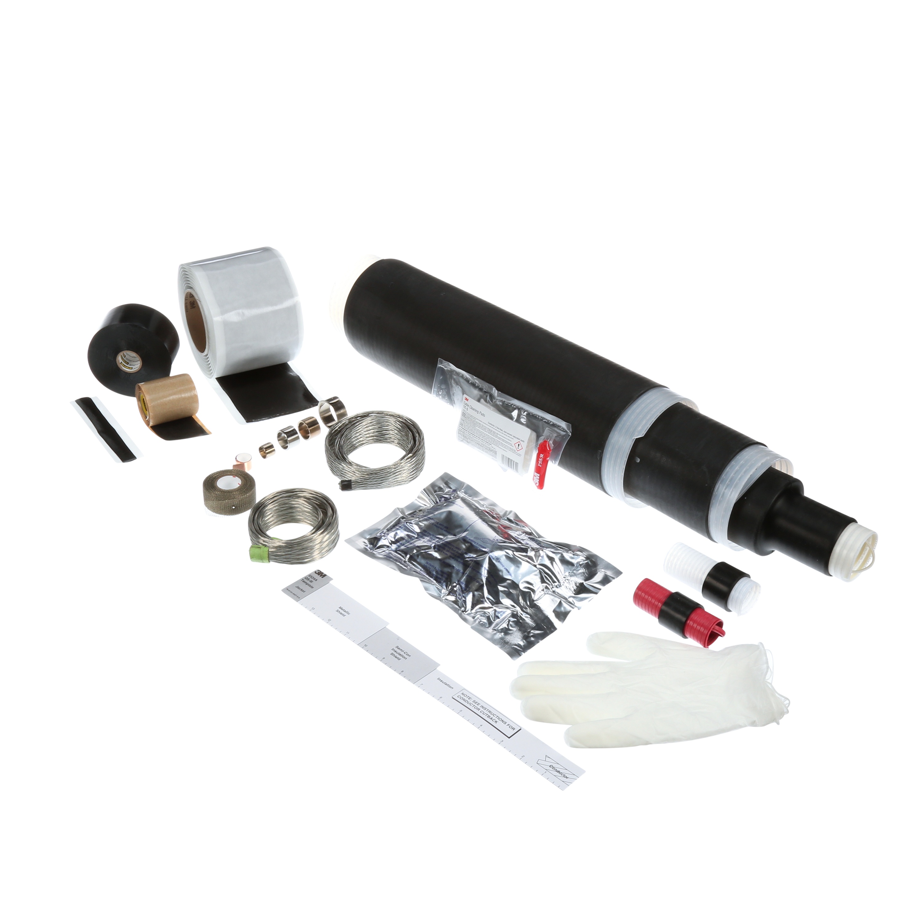3M Cold Shrink QS-III Three-Conductor Cable Splice Kit,TS-35KV-3C-350-1000, shielded armoured and non-armoured cable, 35 kV, 350-1000 kcmil stranded