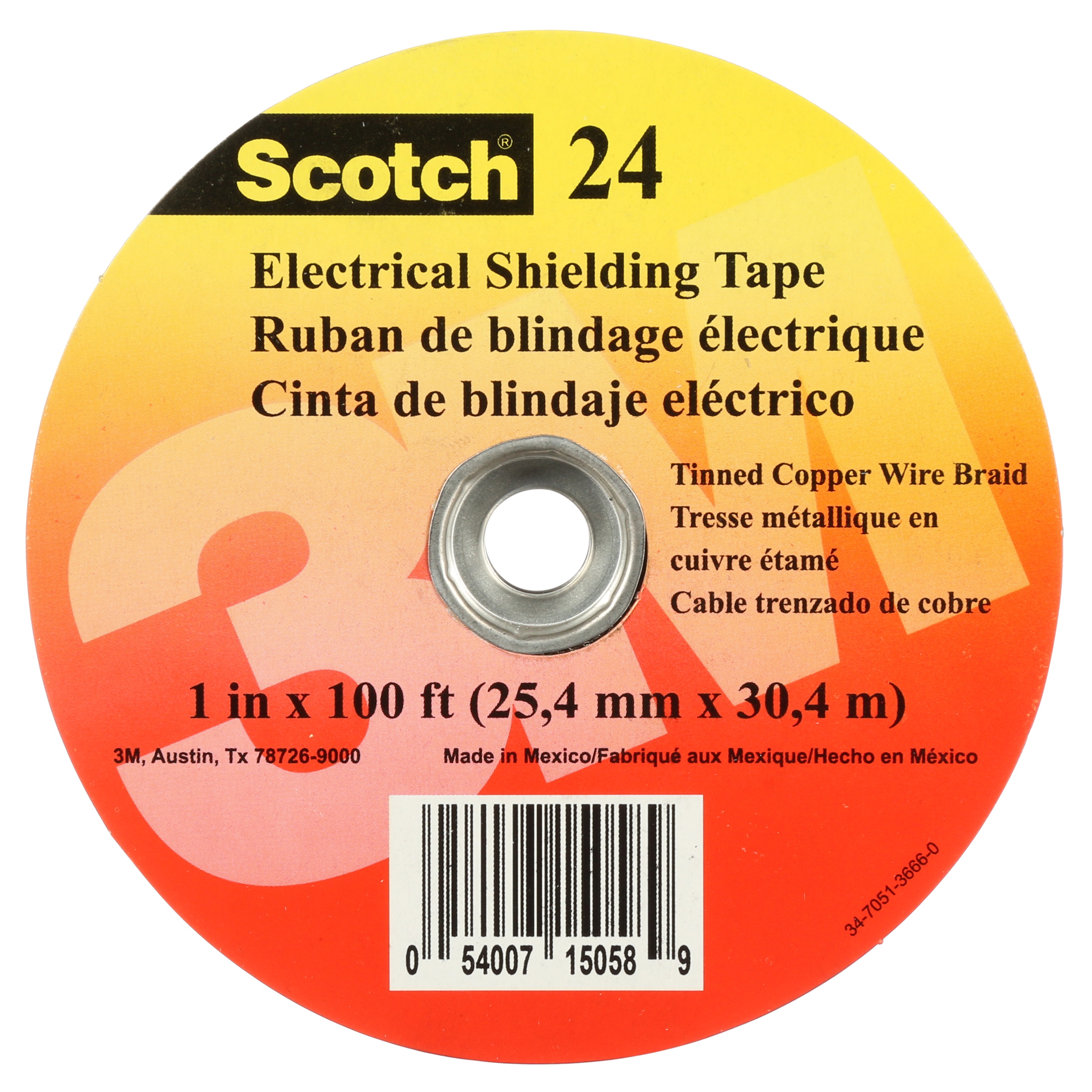 Ruban isolant de blindage 24 Scotch®, 25,4 mm x 30,5 m (1 po x 100 pi)