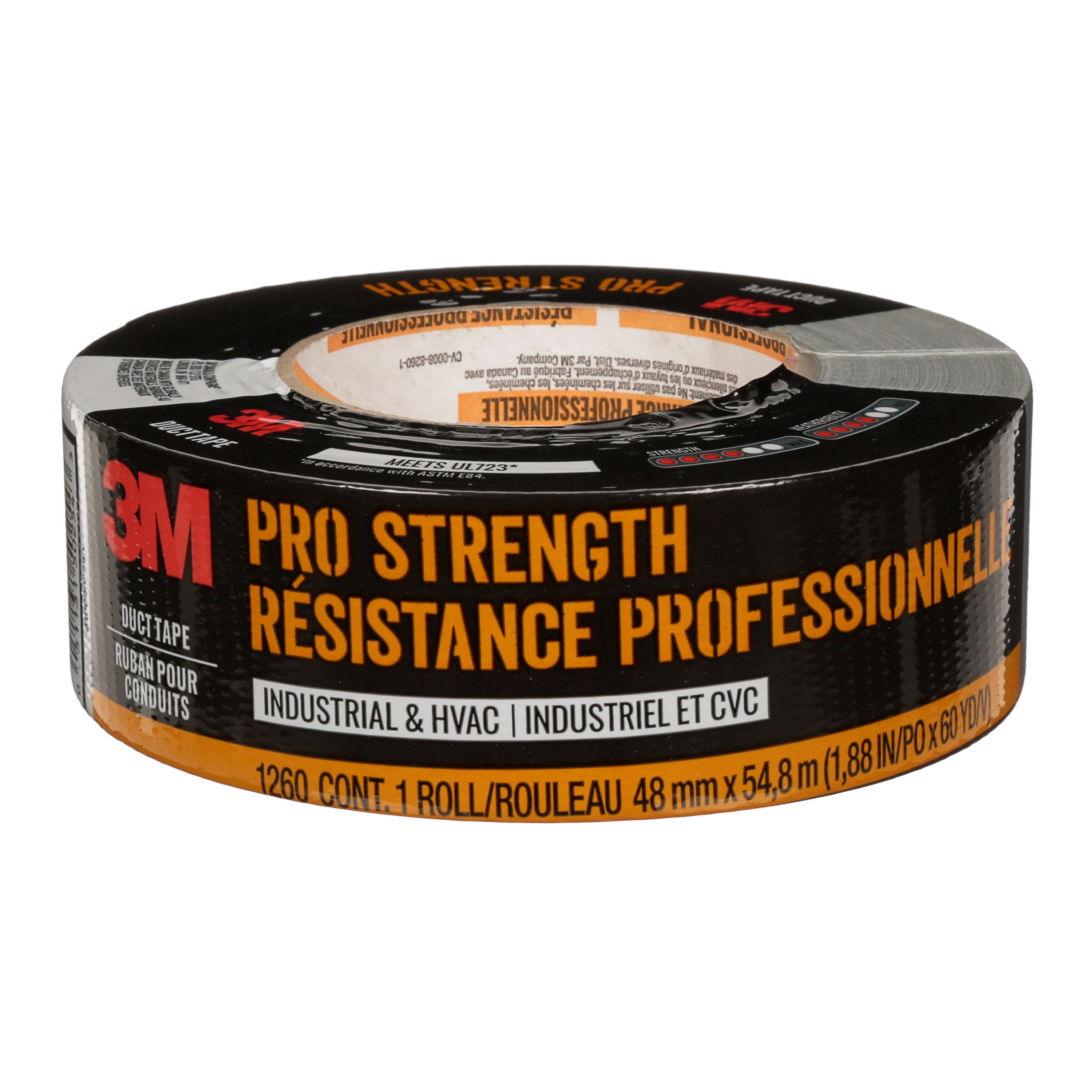 Ruban pour conduits à résistance professionnelle 3M(MC) 1260-C, 48 mm x 54,8 m (1,88 po x 60 vg), 9 rouleaux/caisse