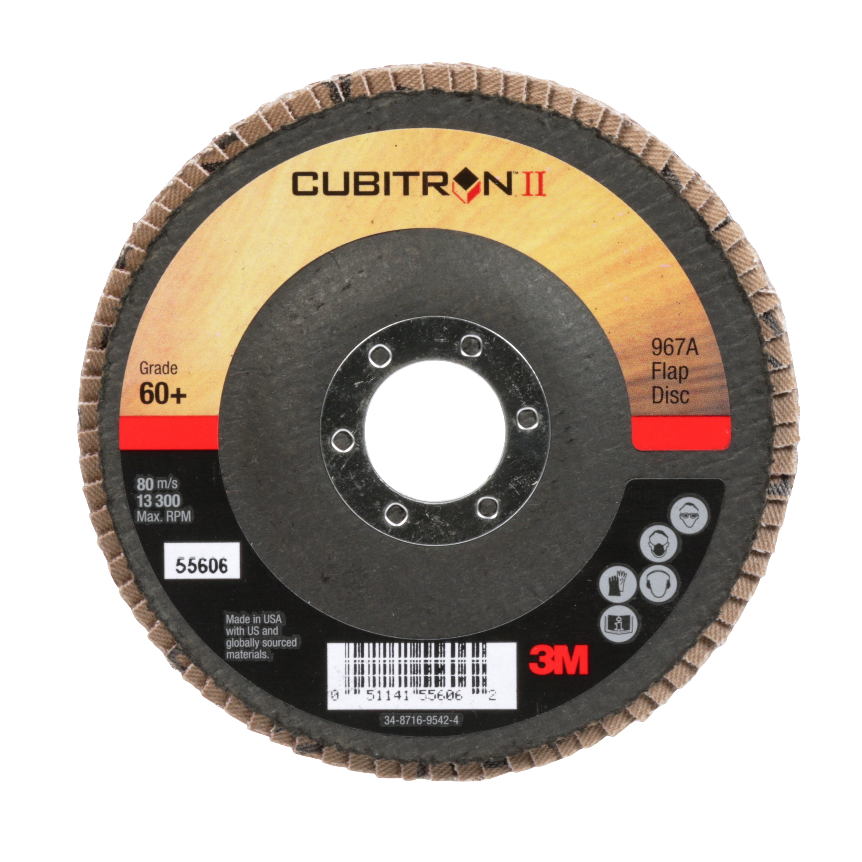Disque à lamelles Cubitron(MC) II 3M(MC), 967A, fixation T27, 60+, poids Y, 4 1/2 x 7/8 po
