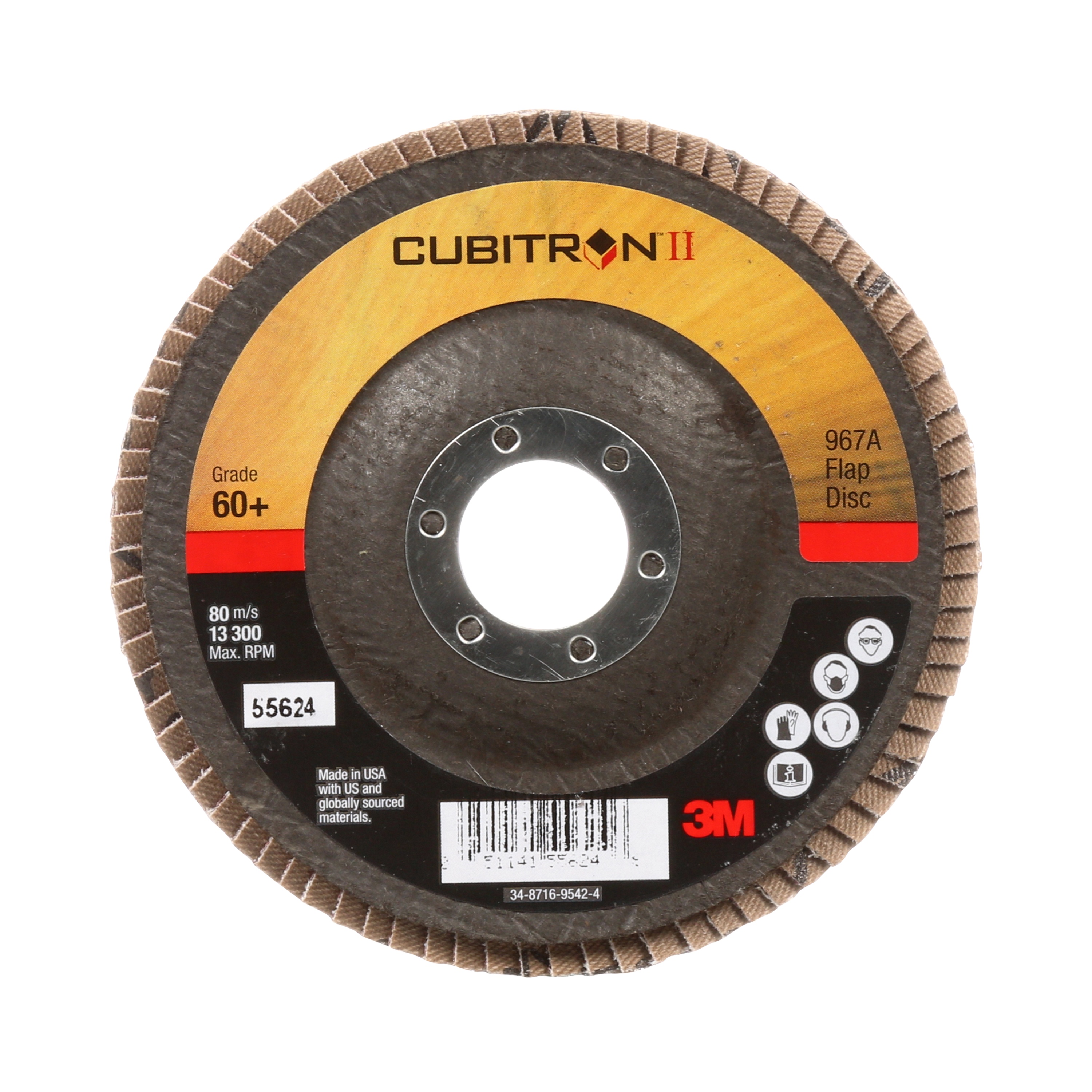 Disque à lamelles Cubitron(MC) II 3M(MC), 967A, fixation T29, 60+, poids Y, 4 1/2 x 7/8 po