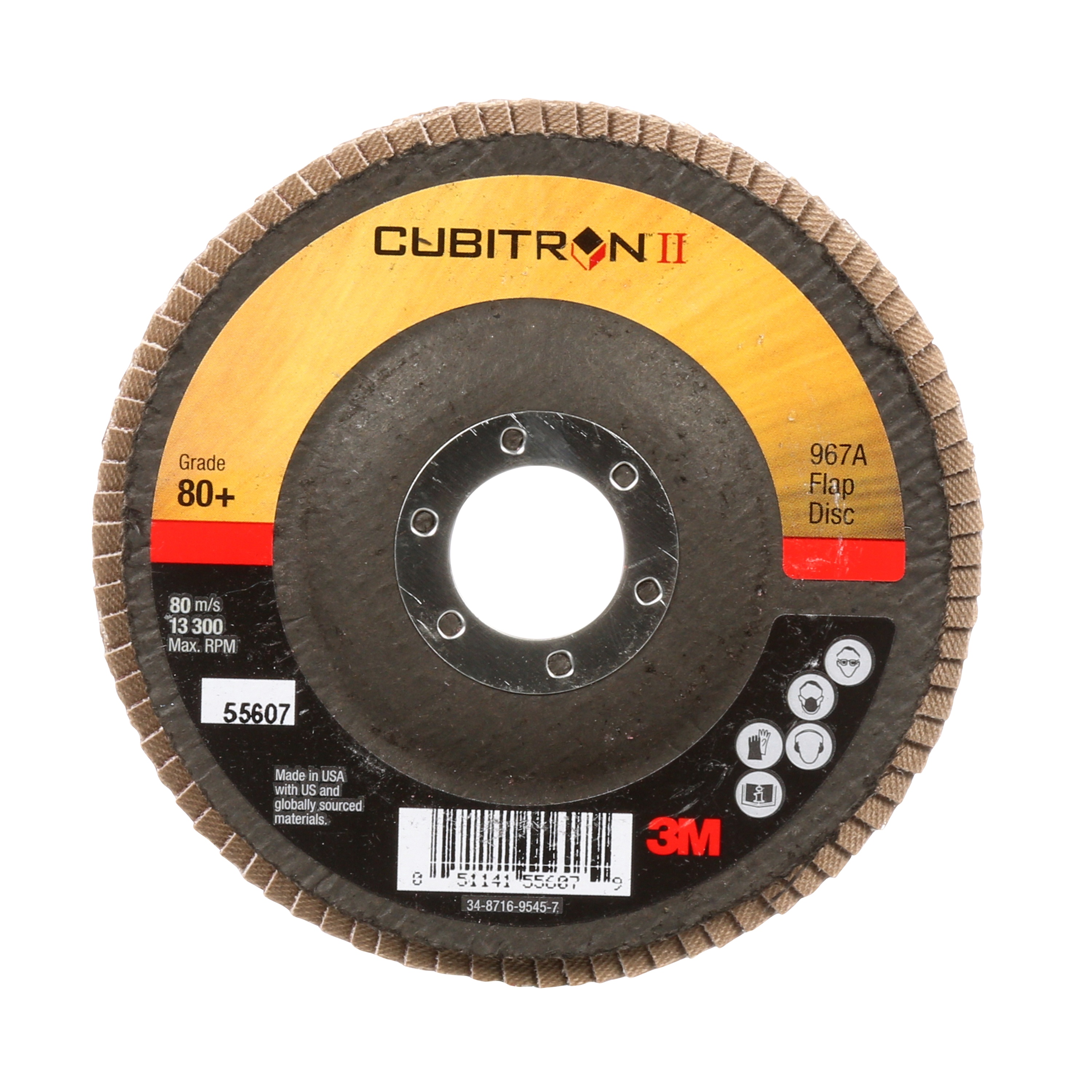 Disque à lamelles Cubitron(MC) II 3M(MC), 967A, fixation T27, 80+, poids Y, 4 1/2 x 7/8 po