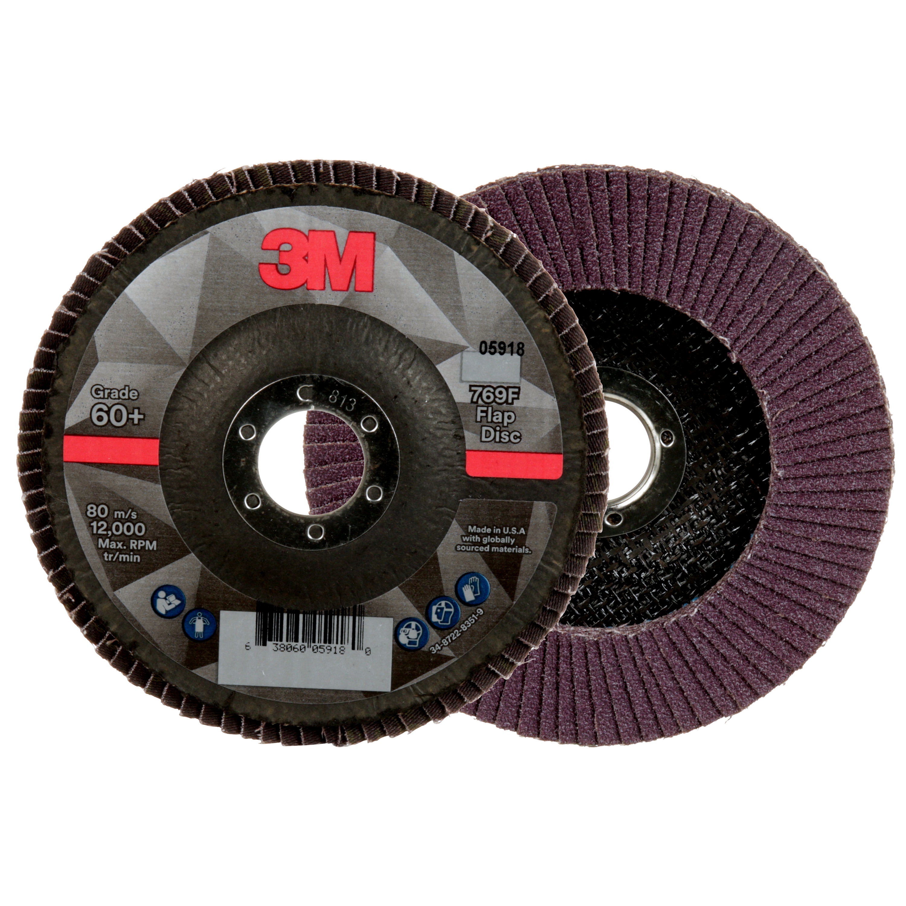Disque à lamelles 3M(MC), 769F, fixation de type 27, 60+, 127 x 22,2 mm (5 x 7/8 po)