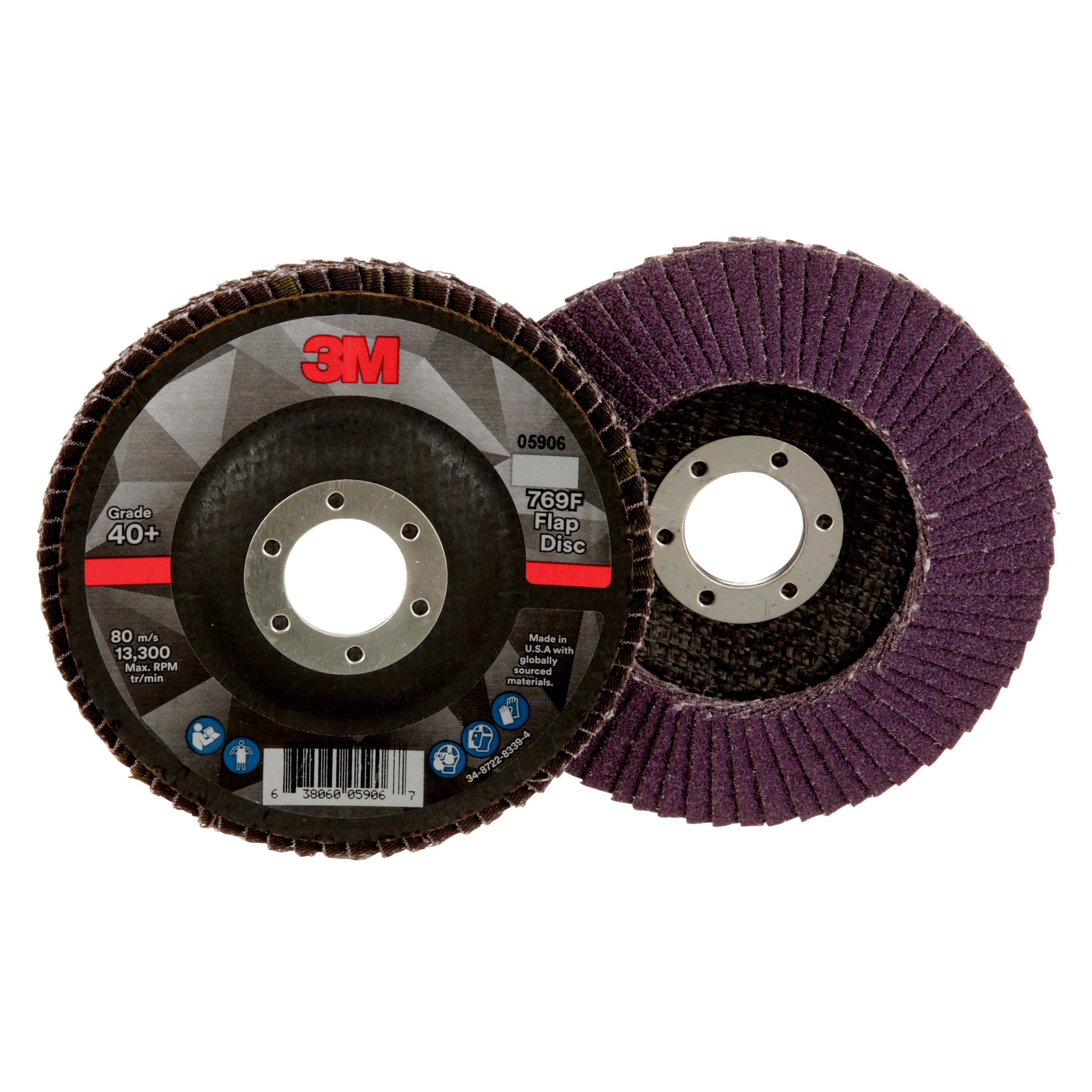 Disque à lamelles 3M(MC), 769F, fixation de type 29, 40+, 114,3 x 22,2 mm (4 1/2 x 7/8 po)