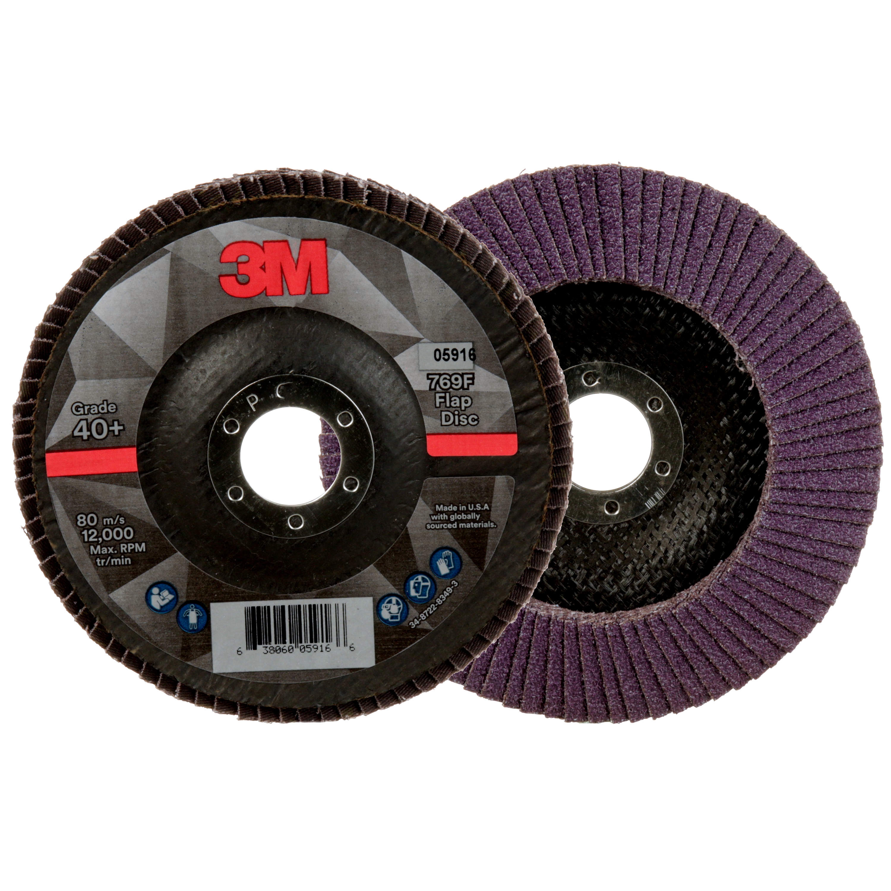 Disque à lamelles 3M(MC), 769F, fixation de type 29, 40+, 127 x 22,2 mm (5 x 7/8 po)