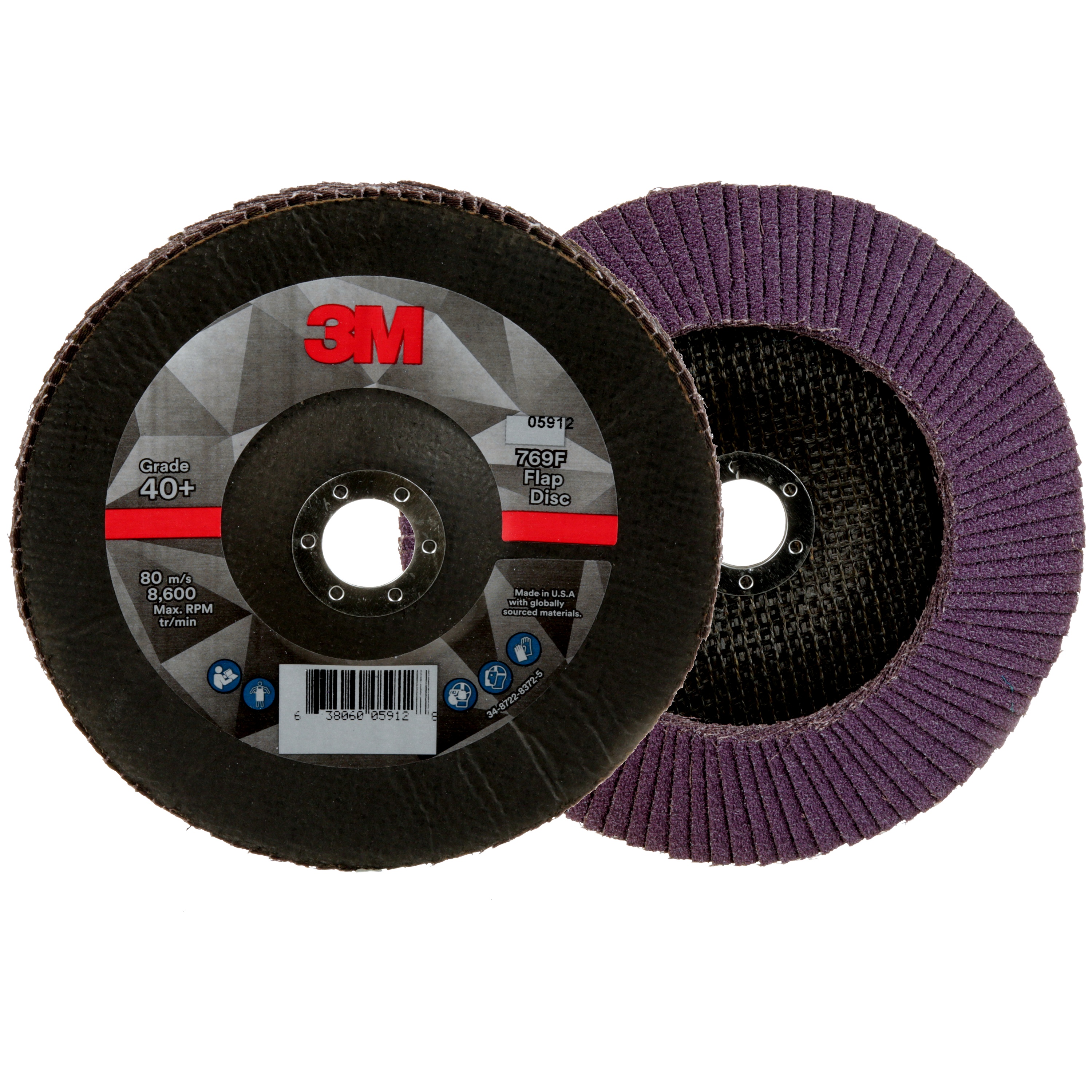 Disque à lamelles 3M(MC), 769F, fixation de type 29, 40+, 177,8 x 22,2 mm (7 x 7/8 po)